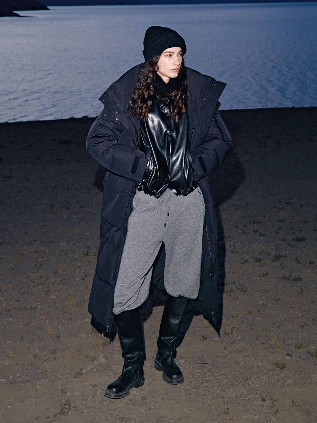 Hooded Quilted Down Coat