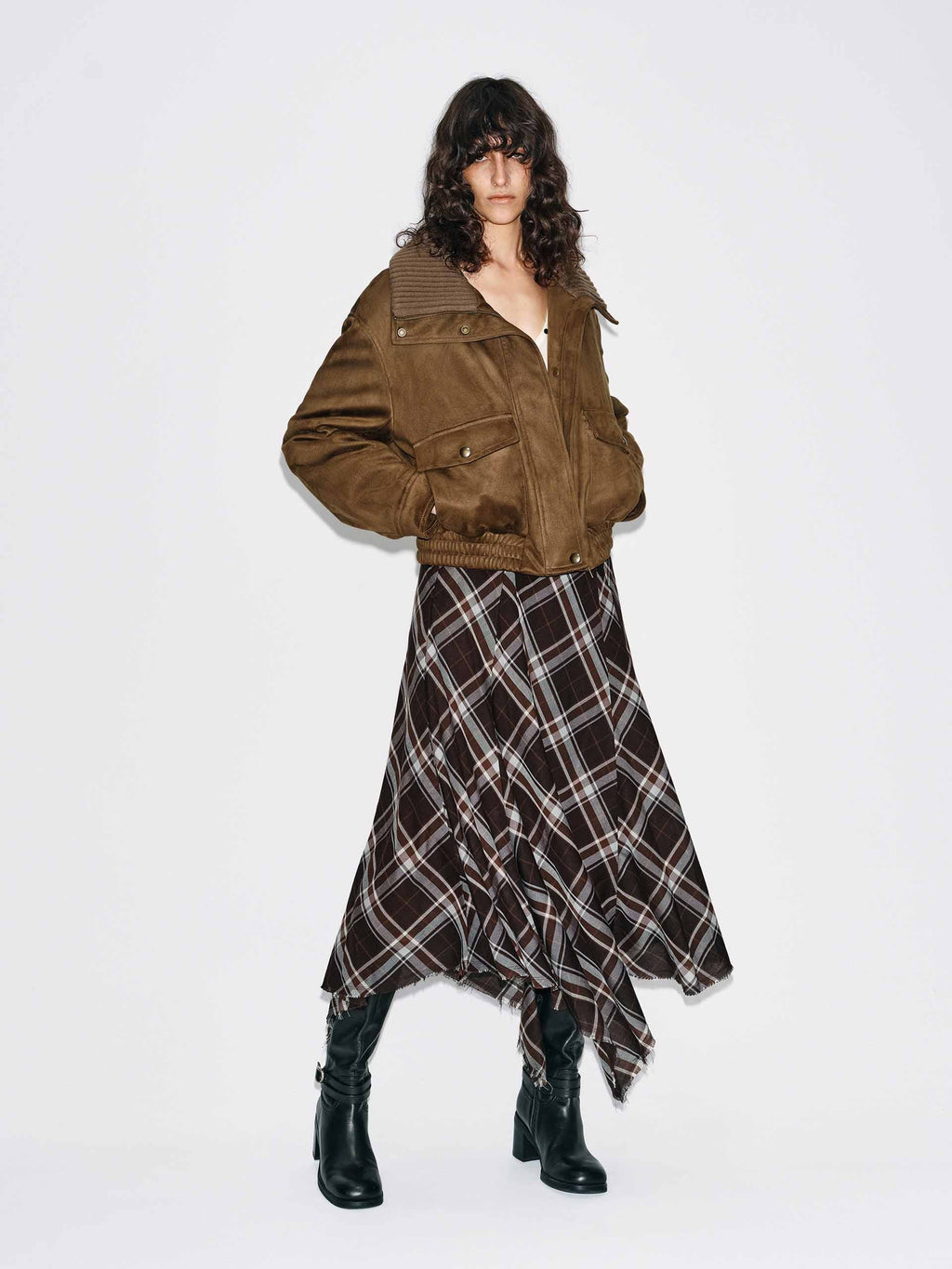 Cropped Zipper Down Jacket