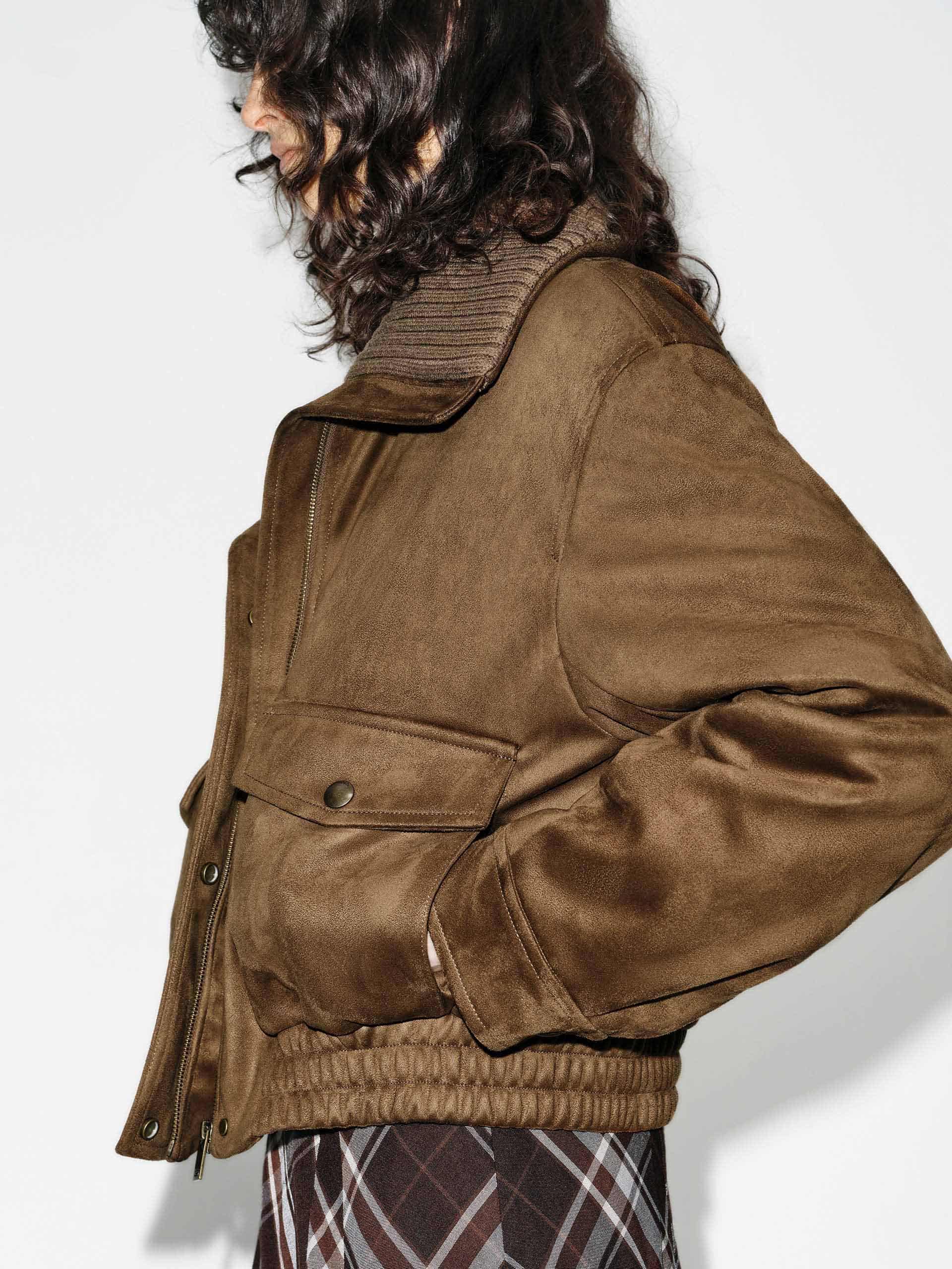 Cropped Zipper Down Jacket