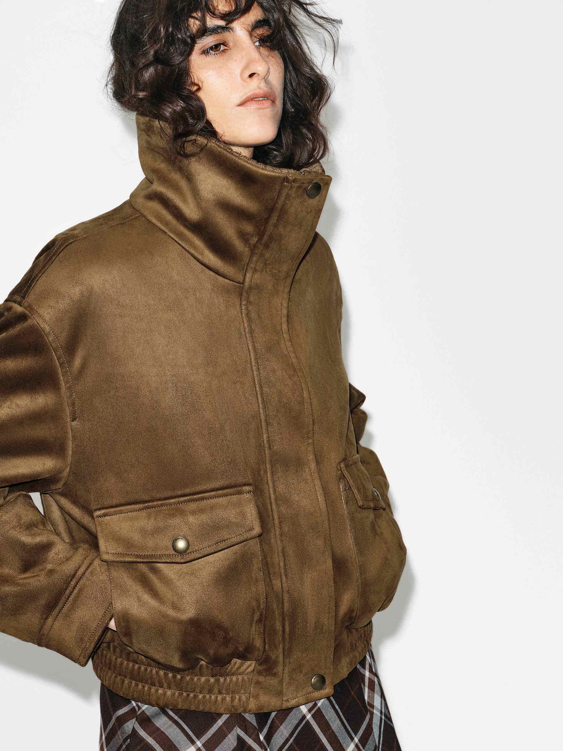 Cropped Zipper Down Jacket