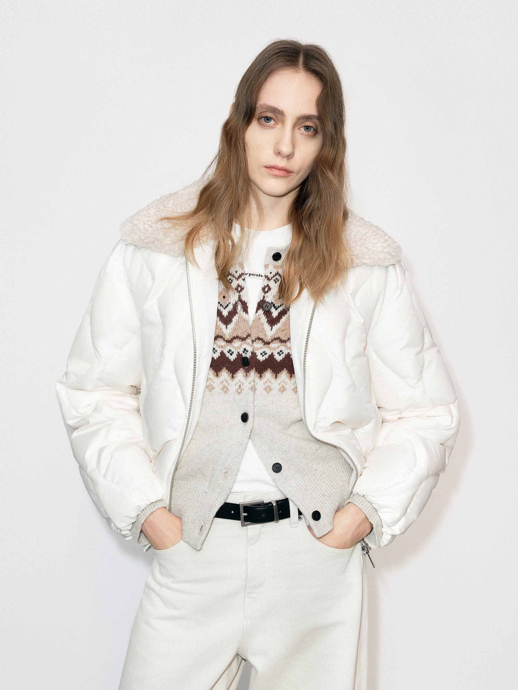 Fur Collar Quilted Down Jacket