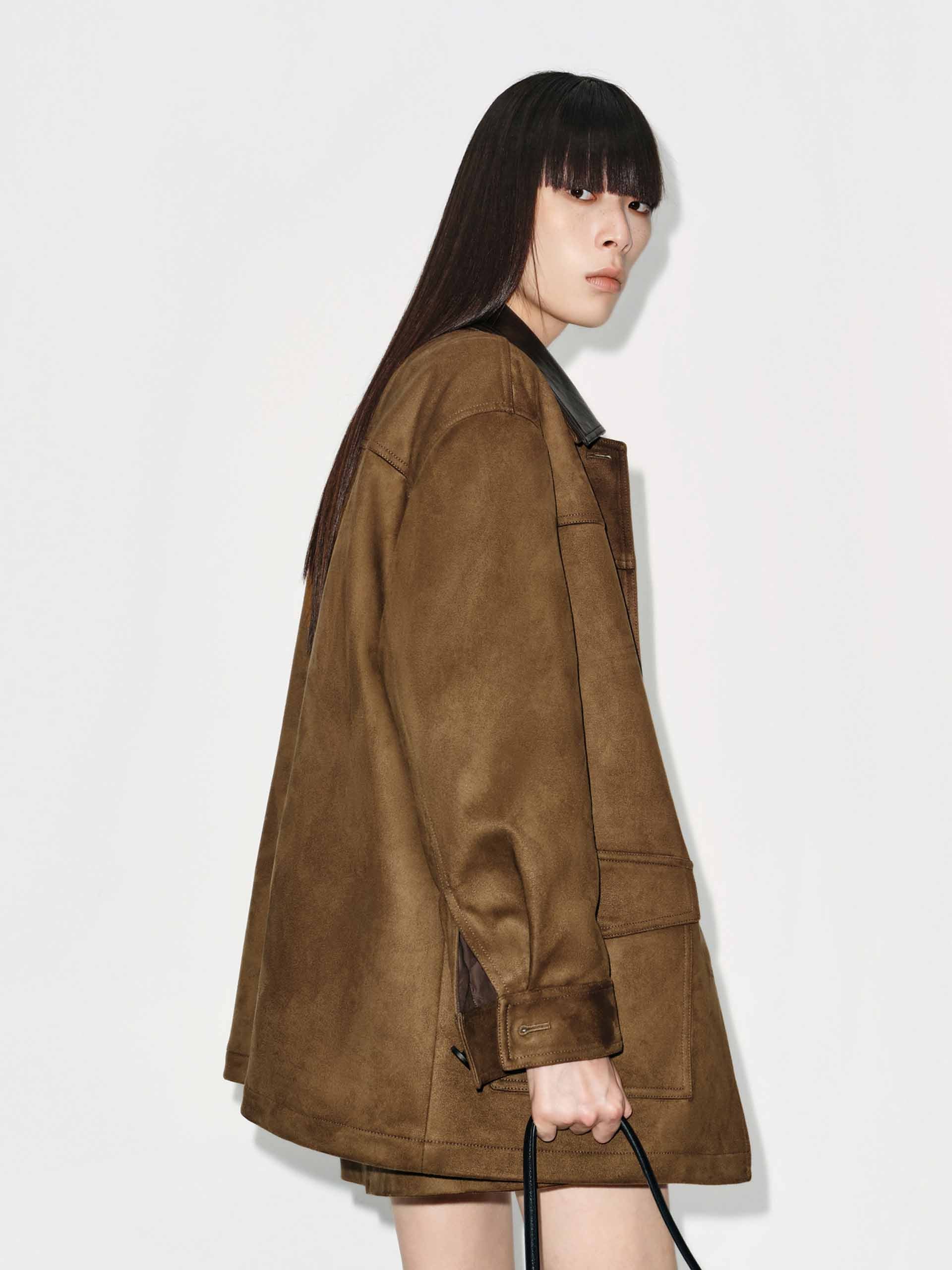 Leather Collar Down Jacket