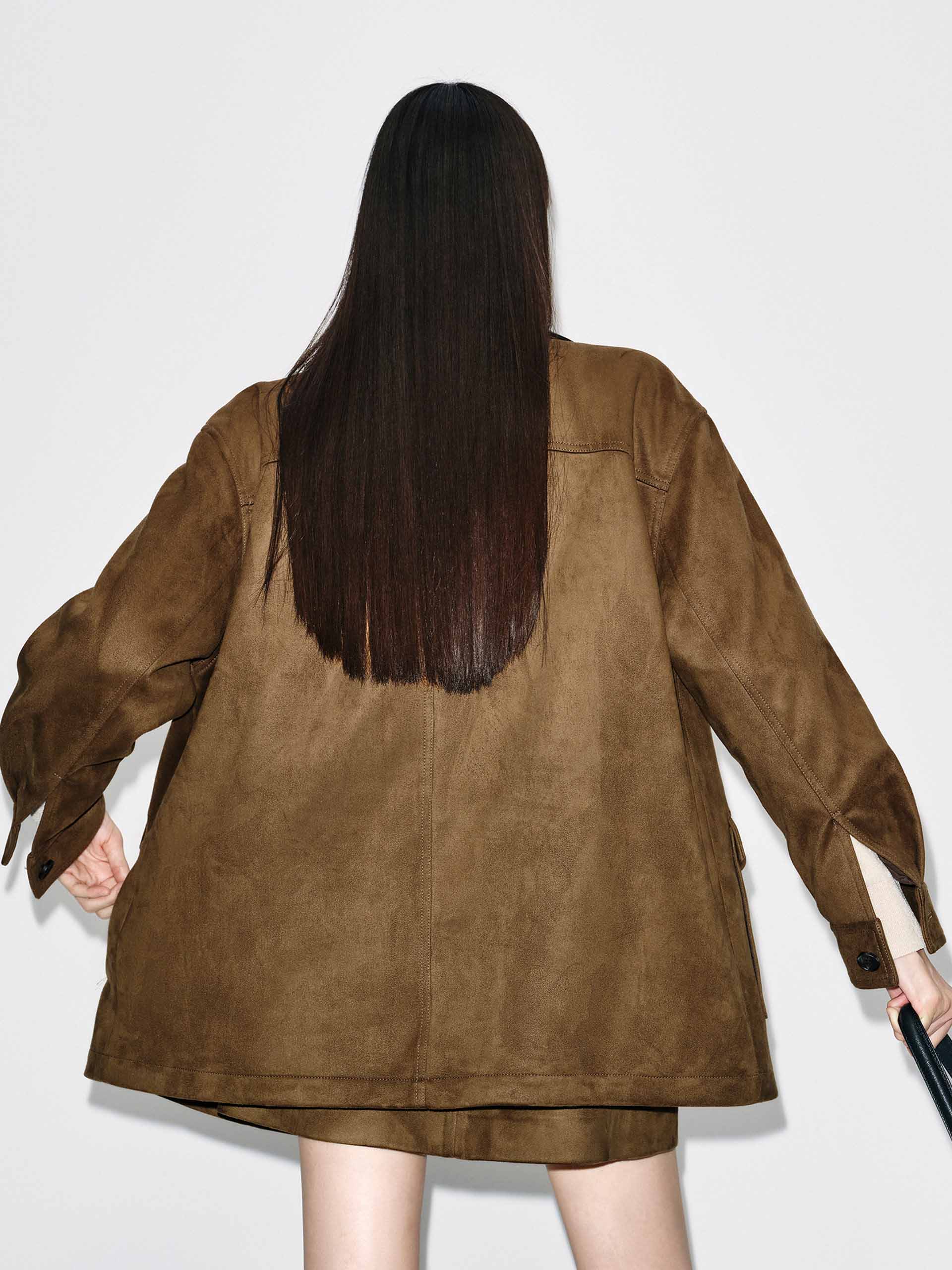 Leather Collar Down Jacket
