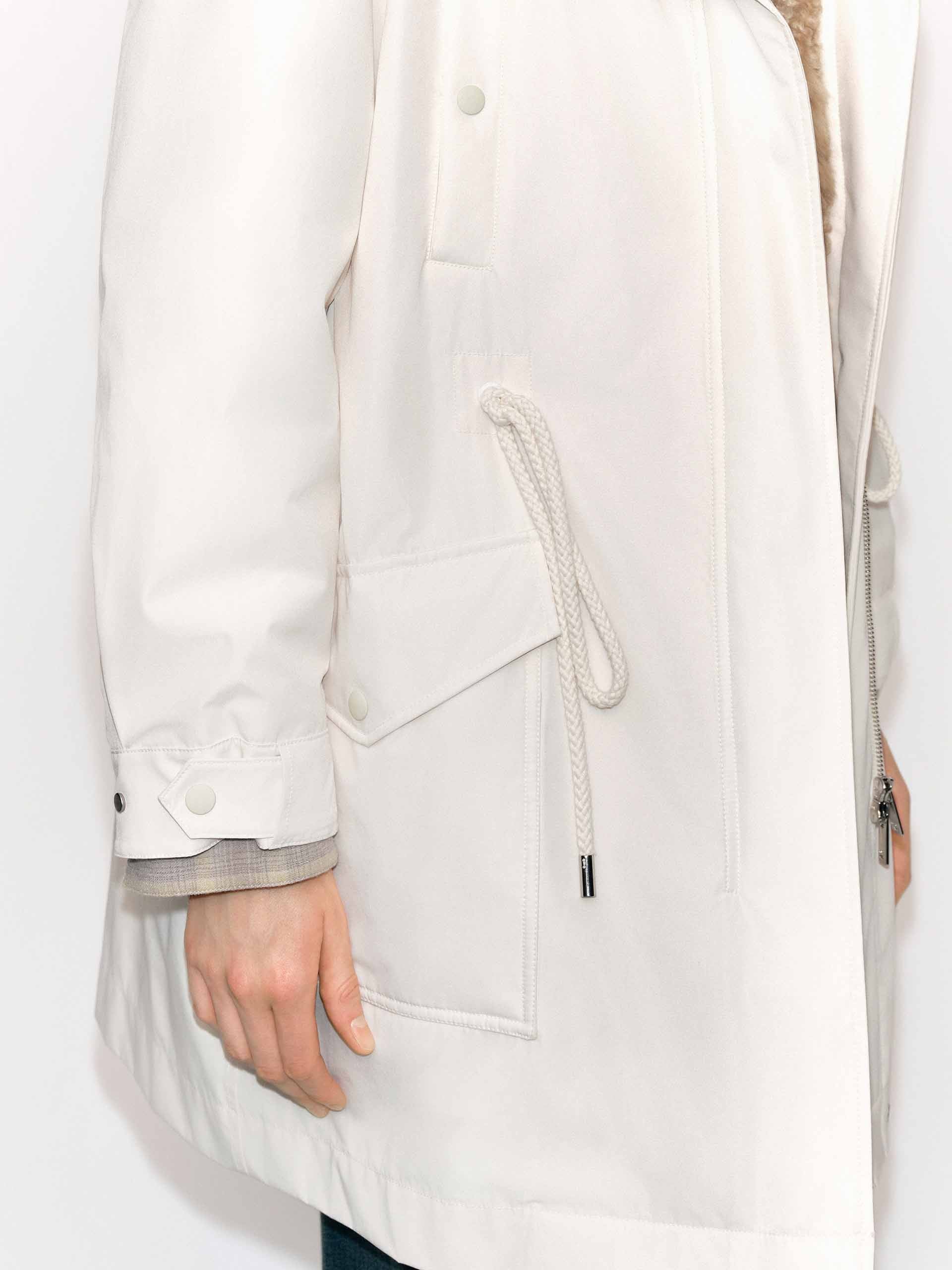 Fur Collar Drawstring Down Jacket