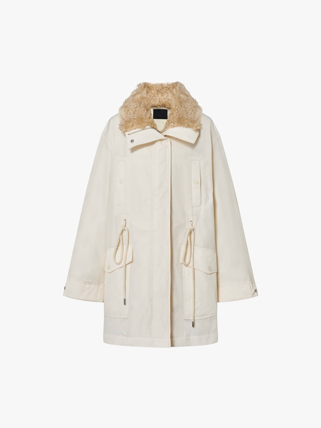 Fur Collar Drawstring Down Jacket