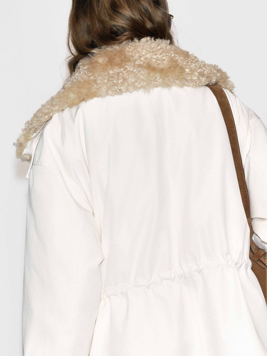 Fur Collar Drawstring Down Jacket