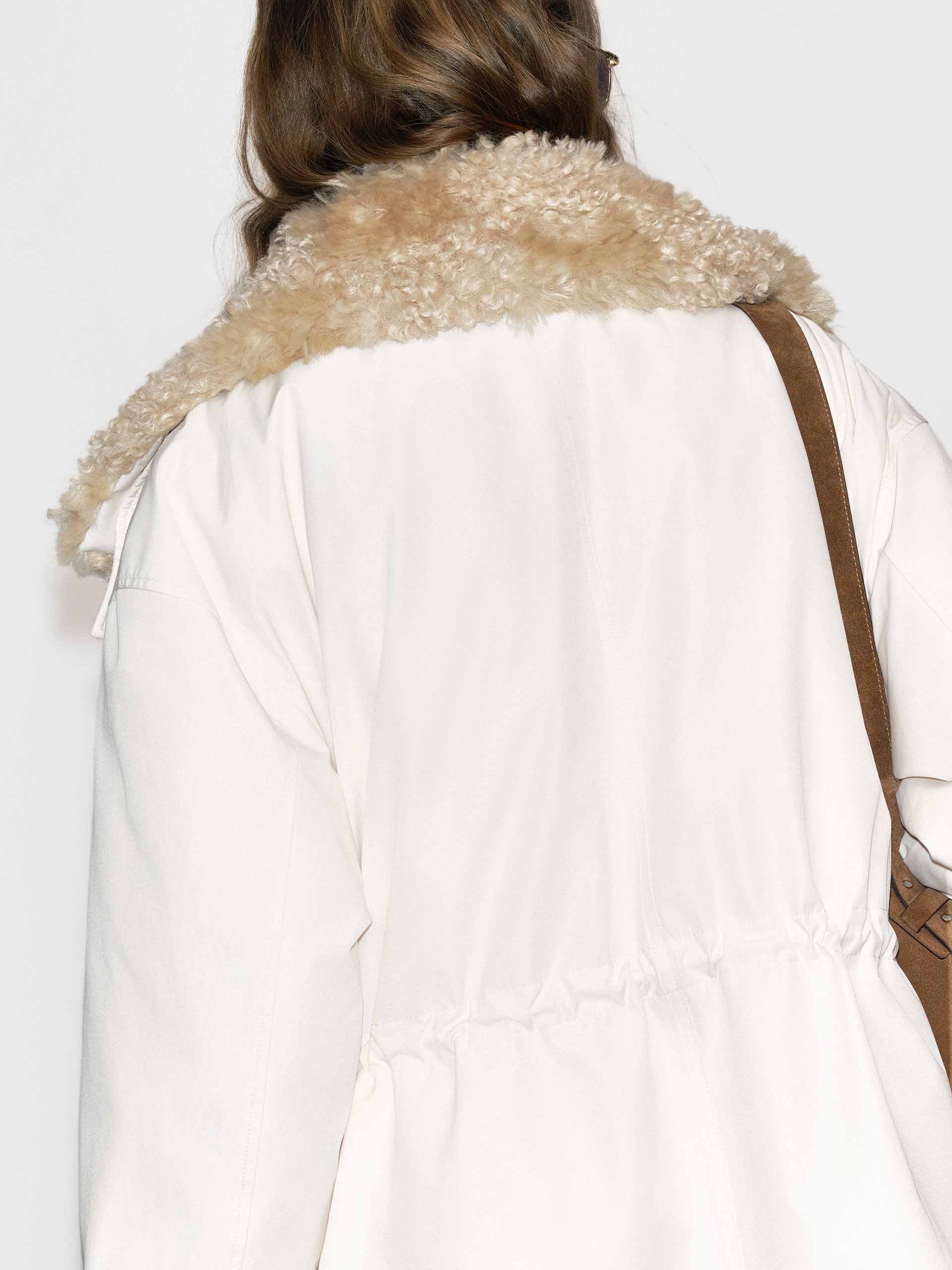 Fur Collar Drawstring Down Jacket