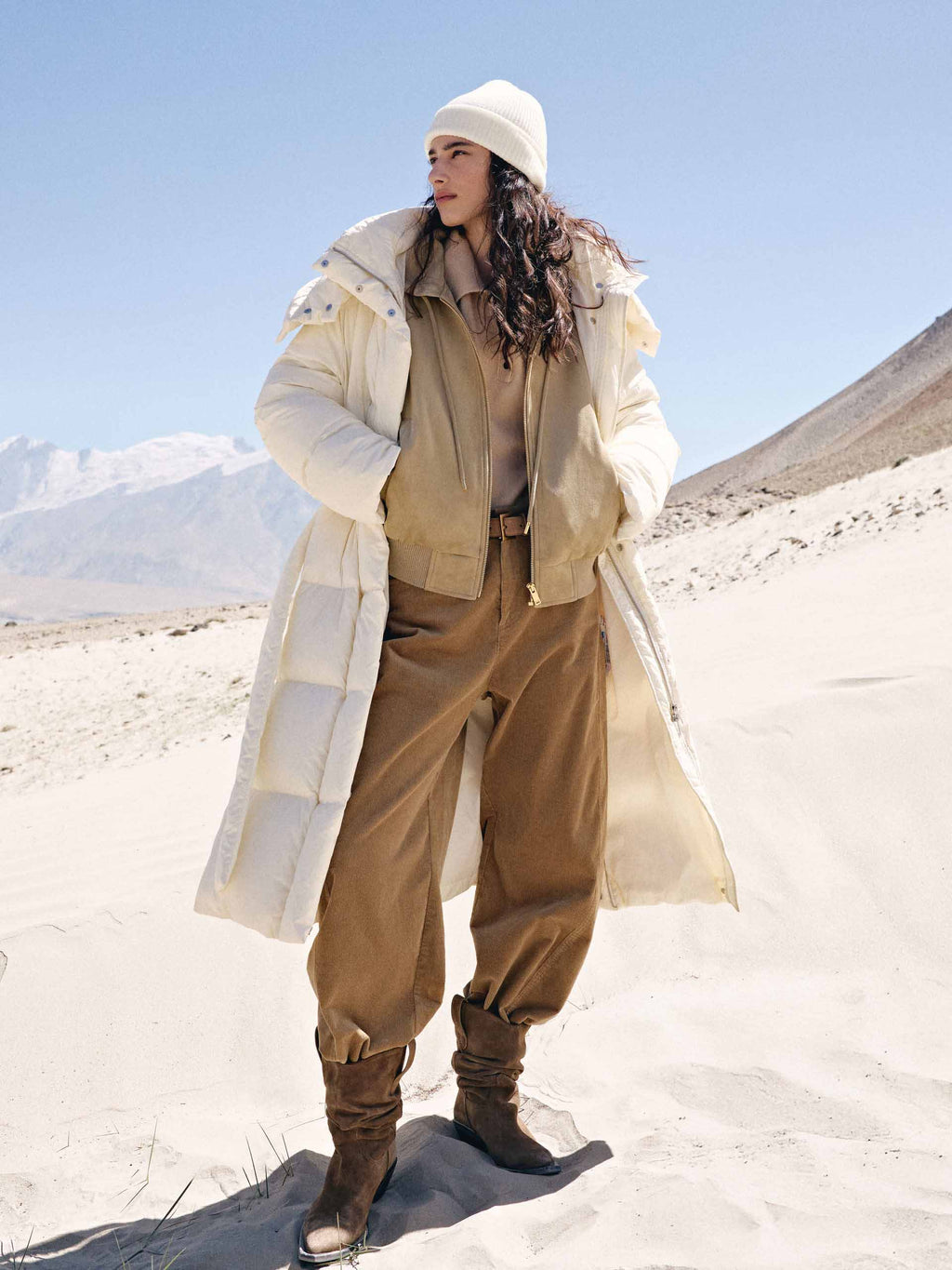 With Belt Longline Down Jacket