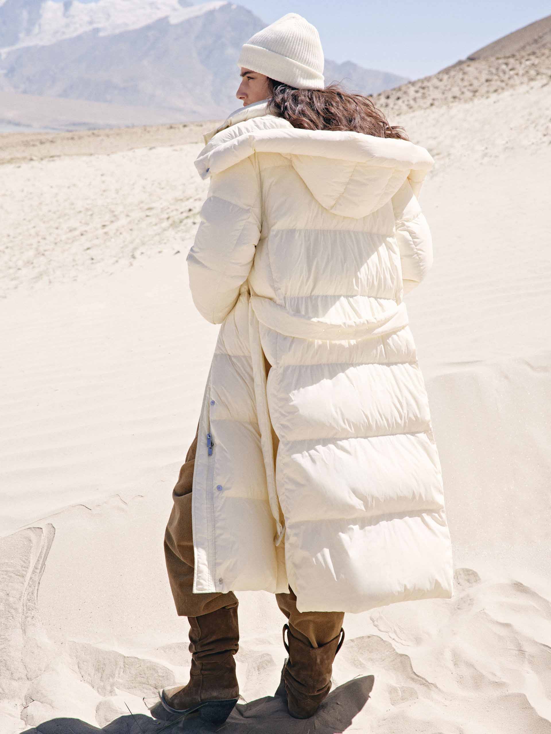 With Belt Longline Down Jacket