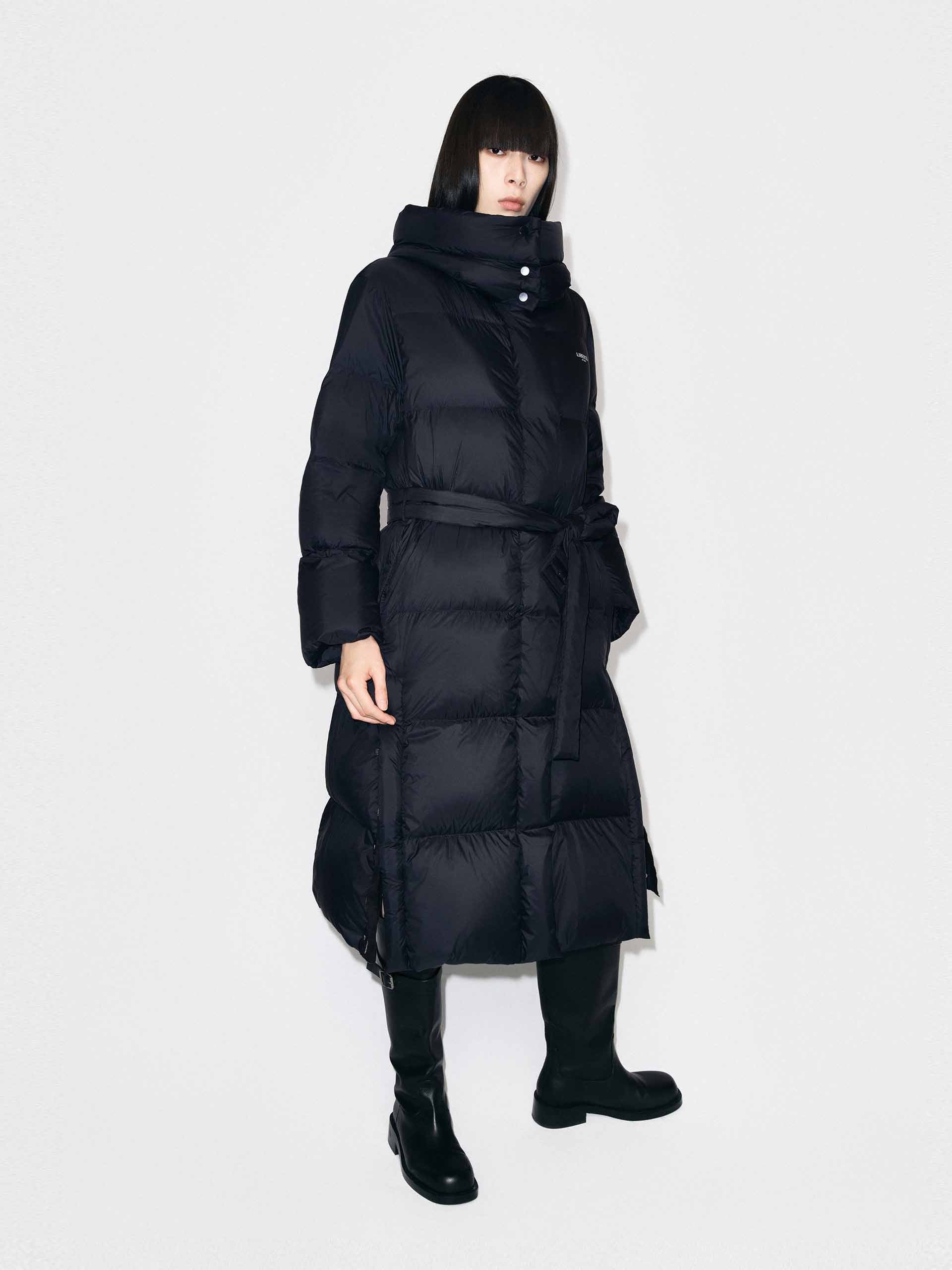 With Belt Longline Down Jacket