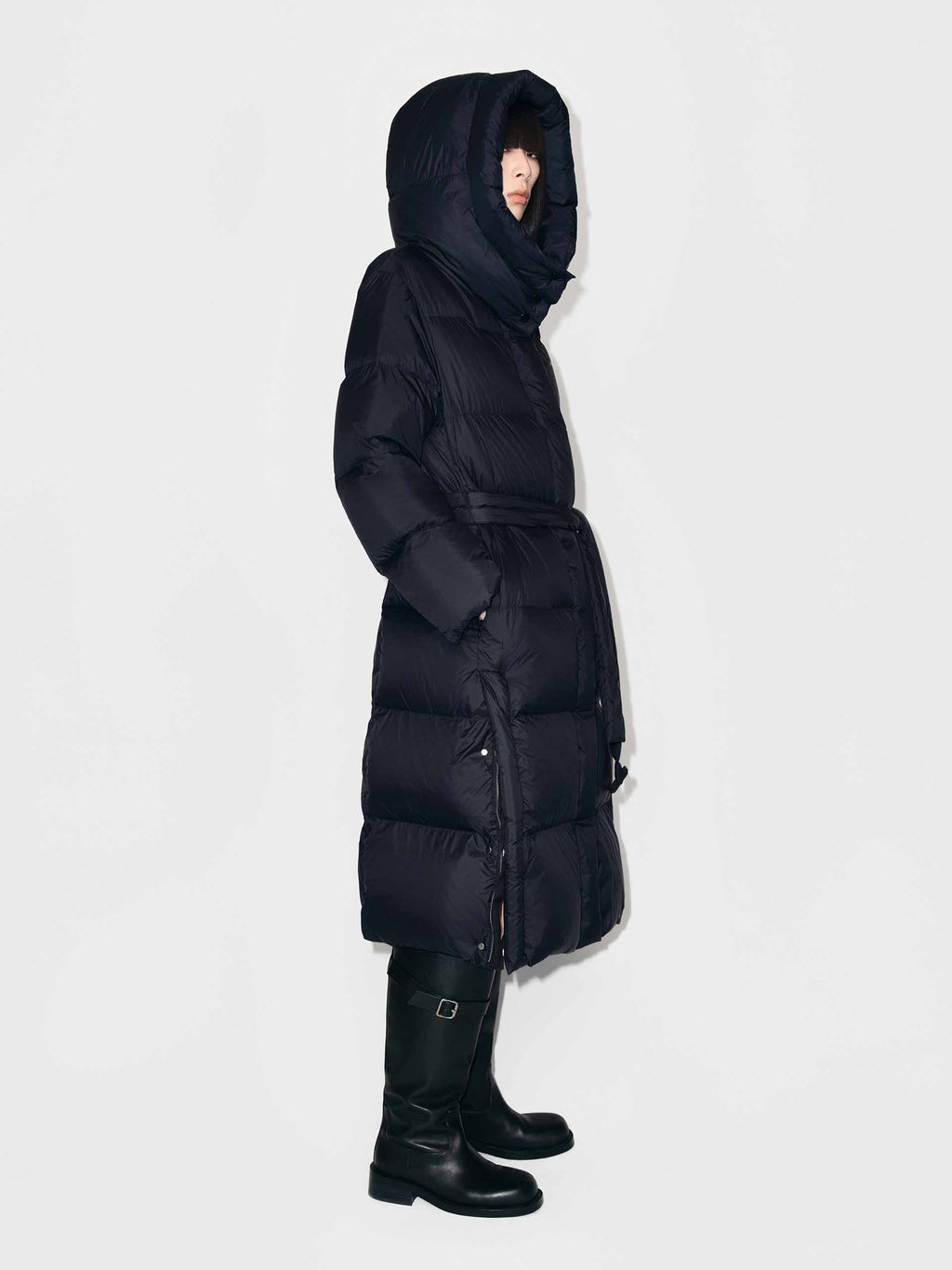 With Belt Longline Down Jacket