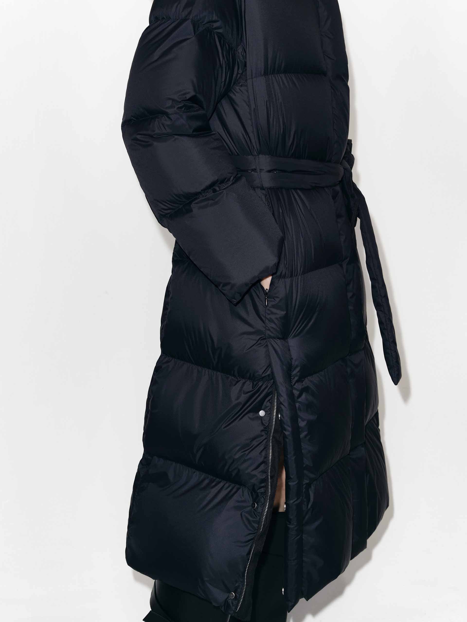 With Belt Longline Down Jacket