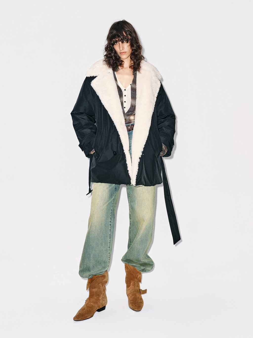 Double Breasted Belted Down Jacket