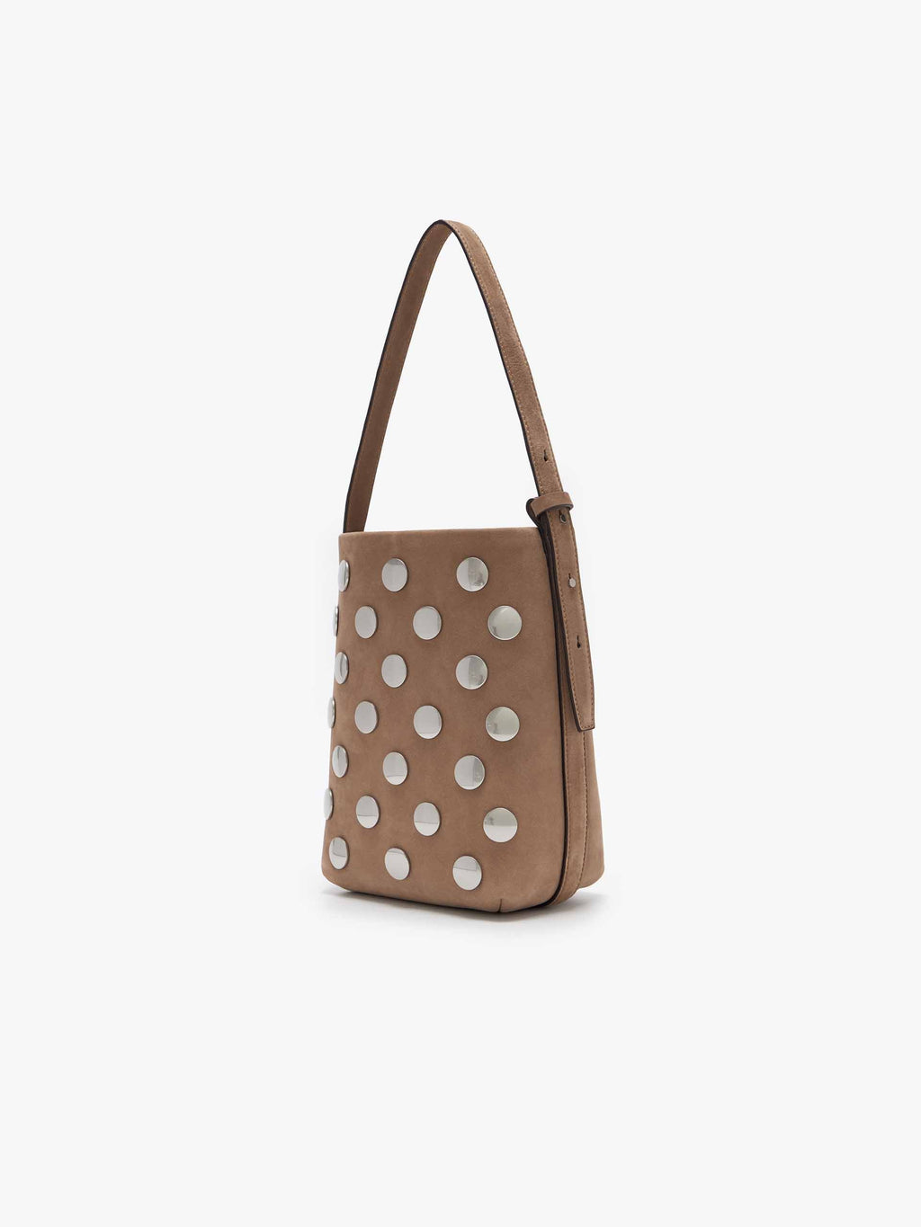 Studs Leather Bucket Bag