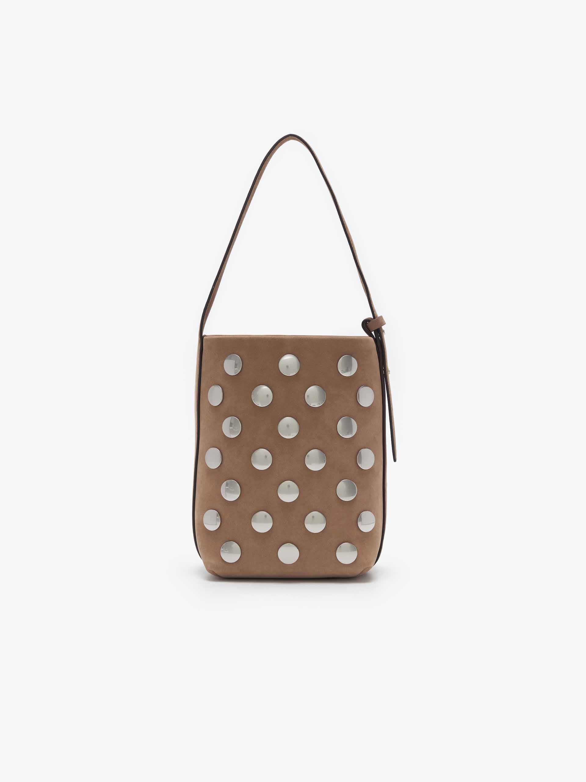 Studs Leather Bucket Bag