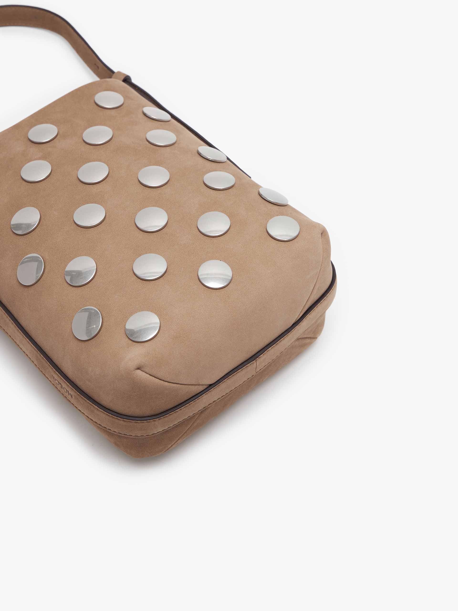 Studs Leather Bucket Bag