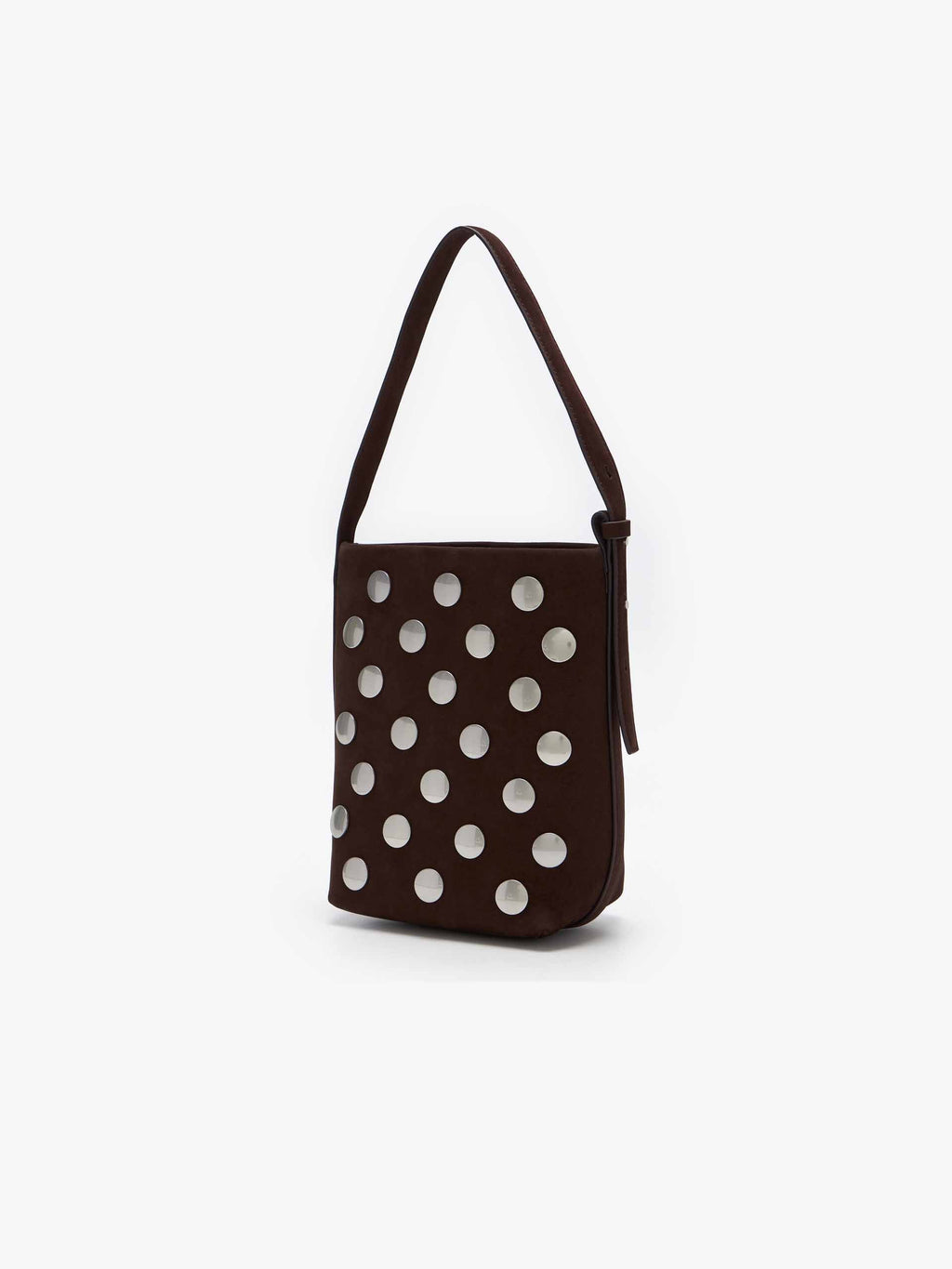 Studs Leather Bucket Bag