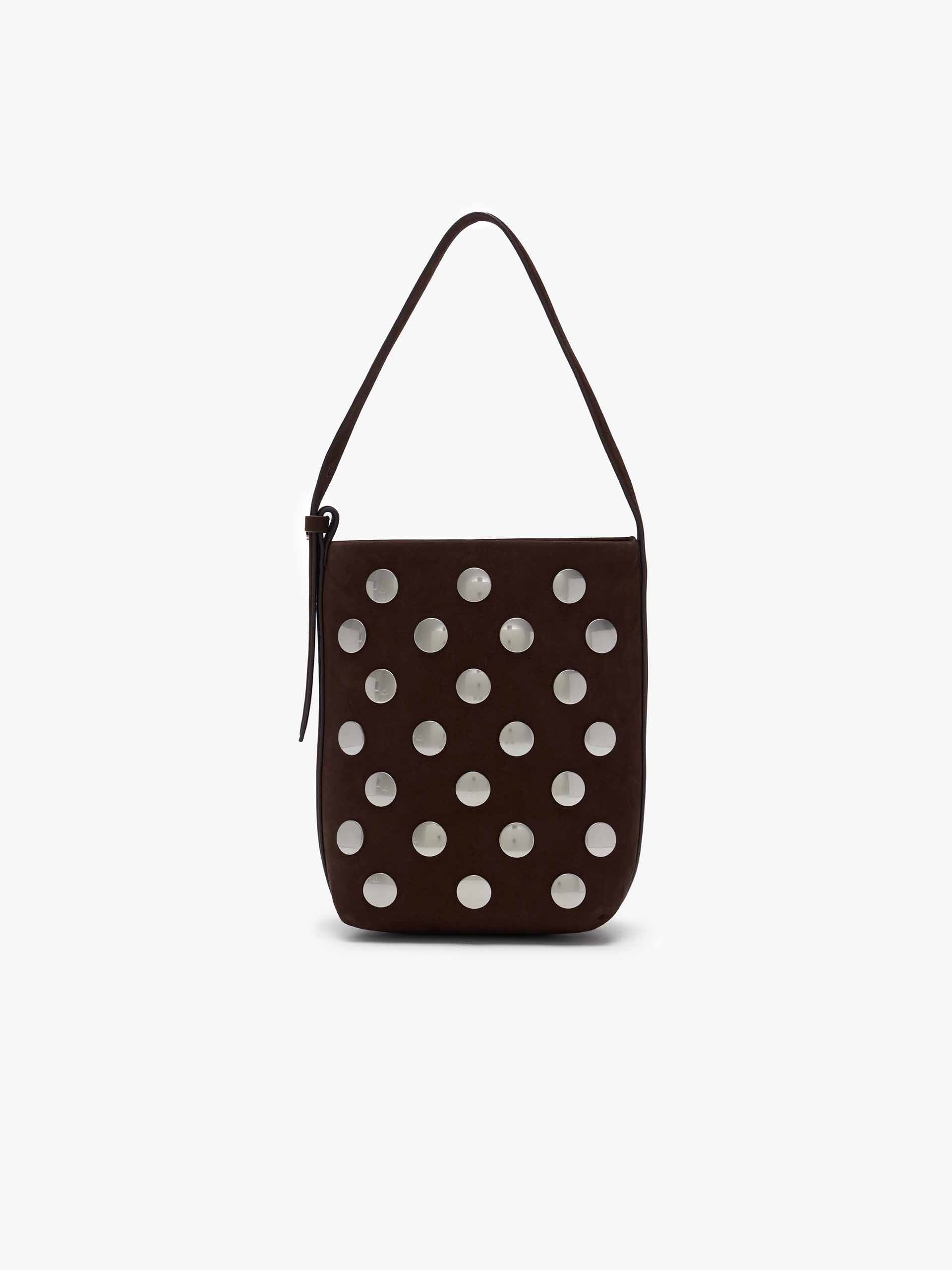 Studs Leather Bucket Bag