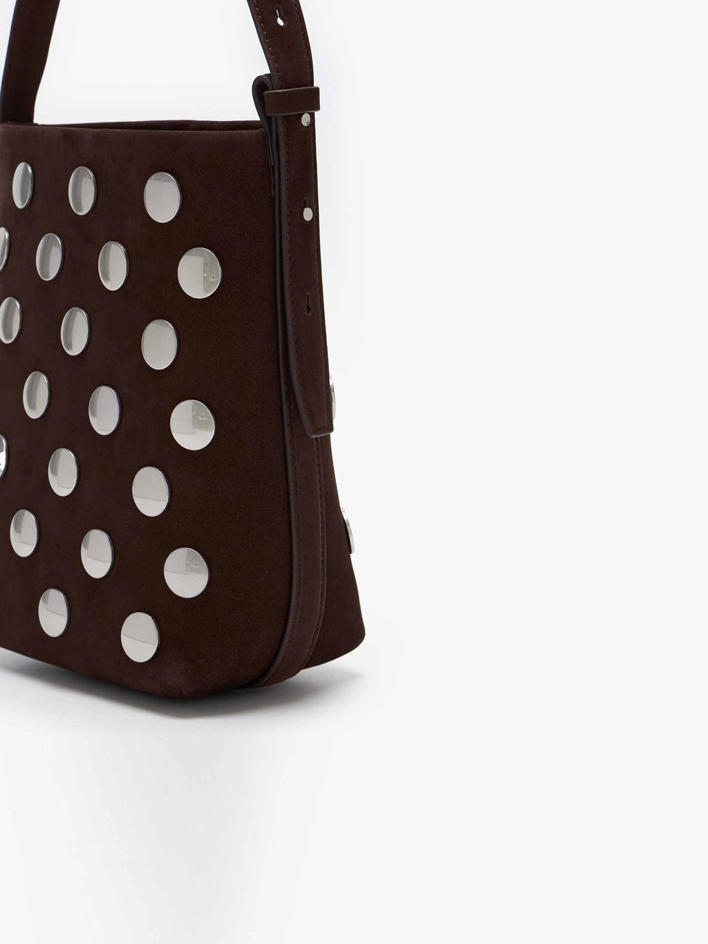 Studs Leather Bucket Bag