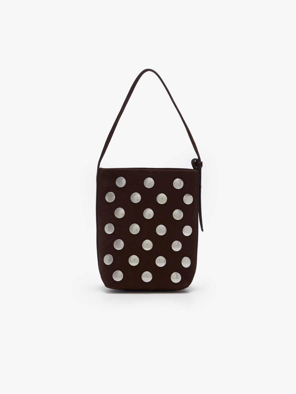 Studs Leather Bucket Bag