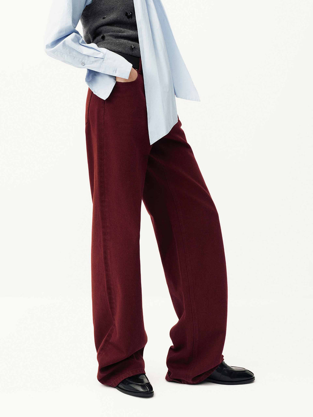 Pure Cotton Burgundy Jeans