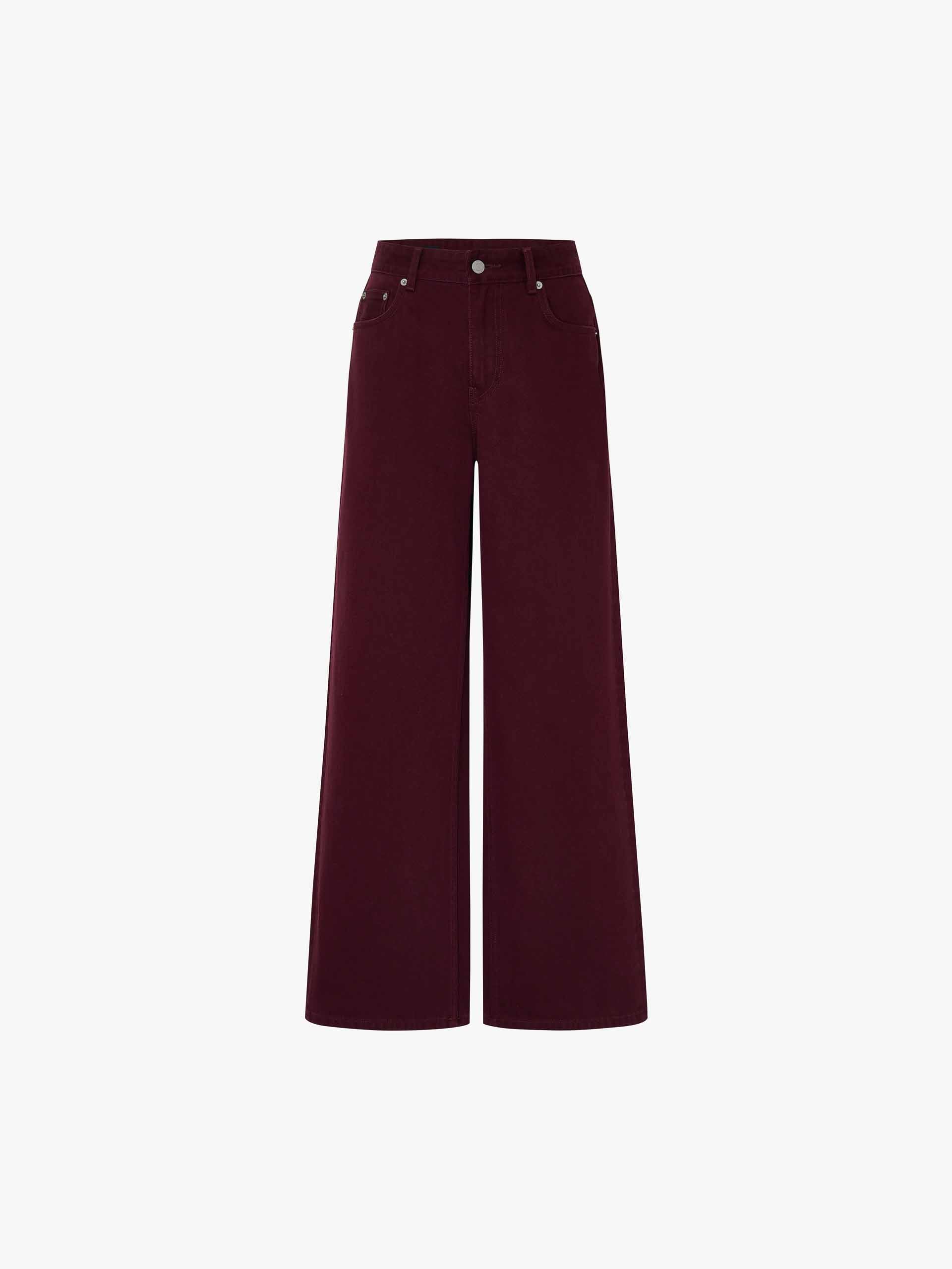 Pure Cotton Burgundy Jeans