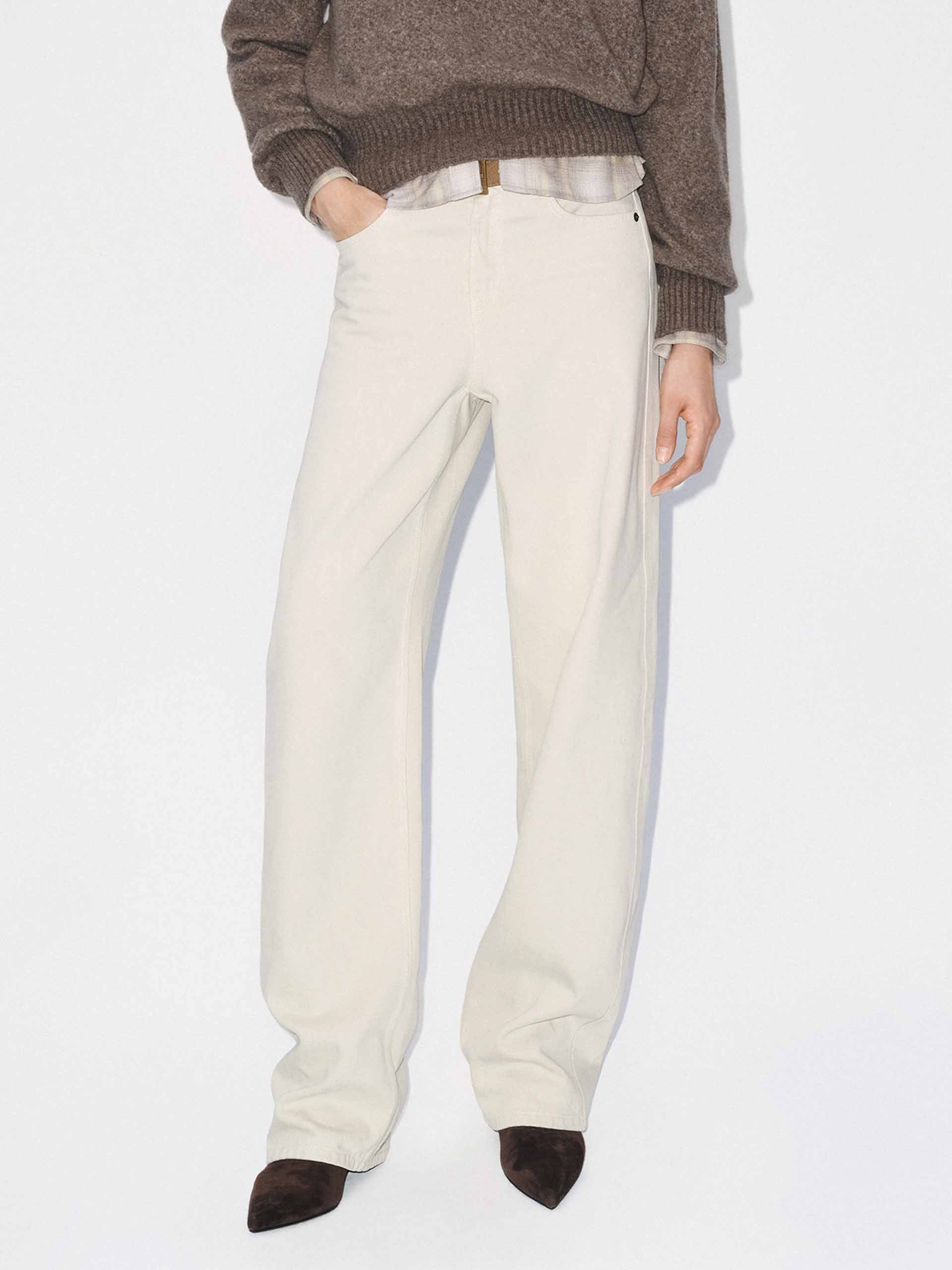 Straight Cut White Jeans