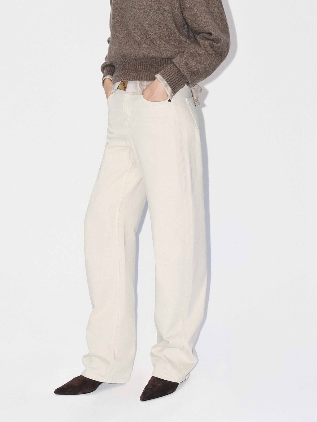 Straight Cut White Jeans