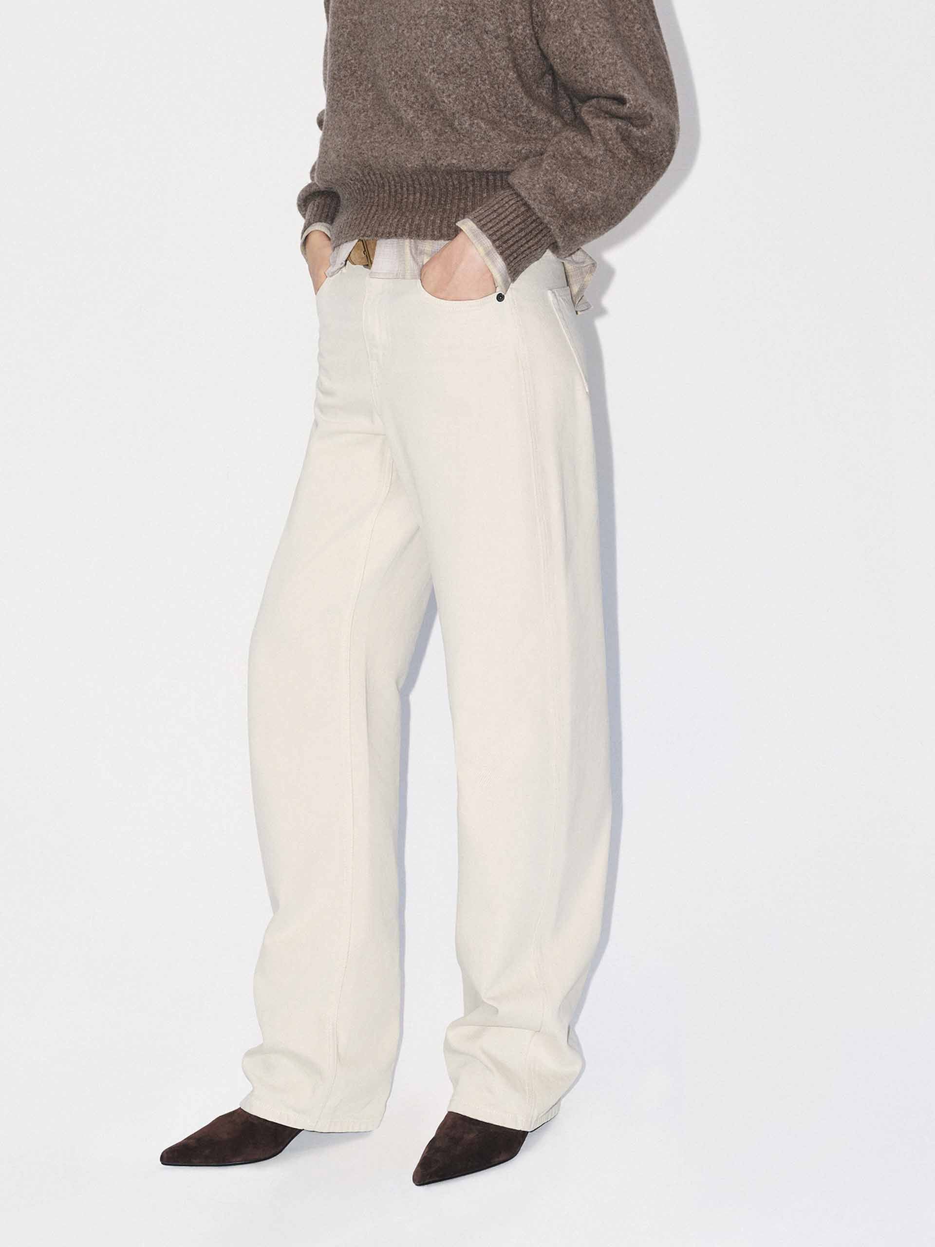 Straight Cut White Jeans