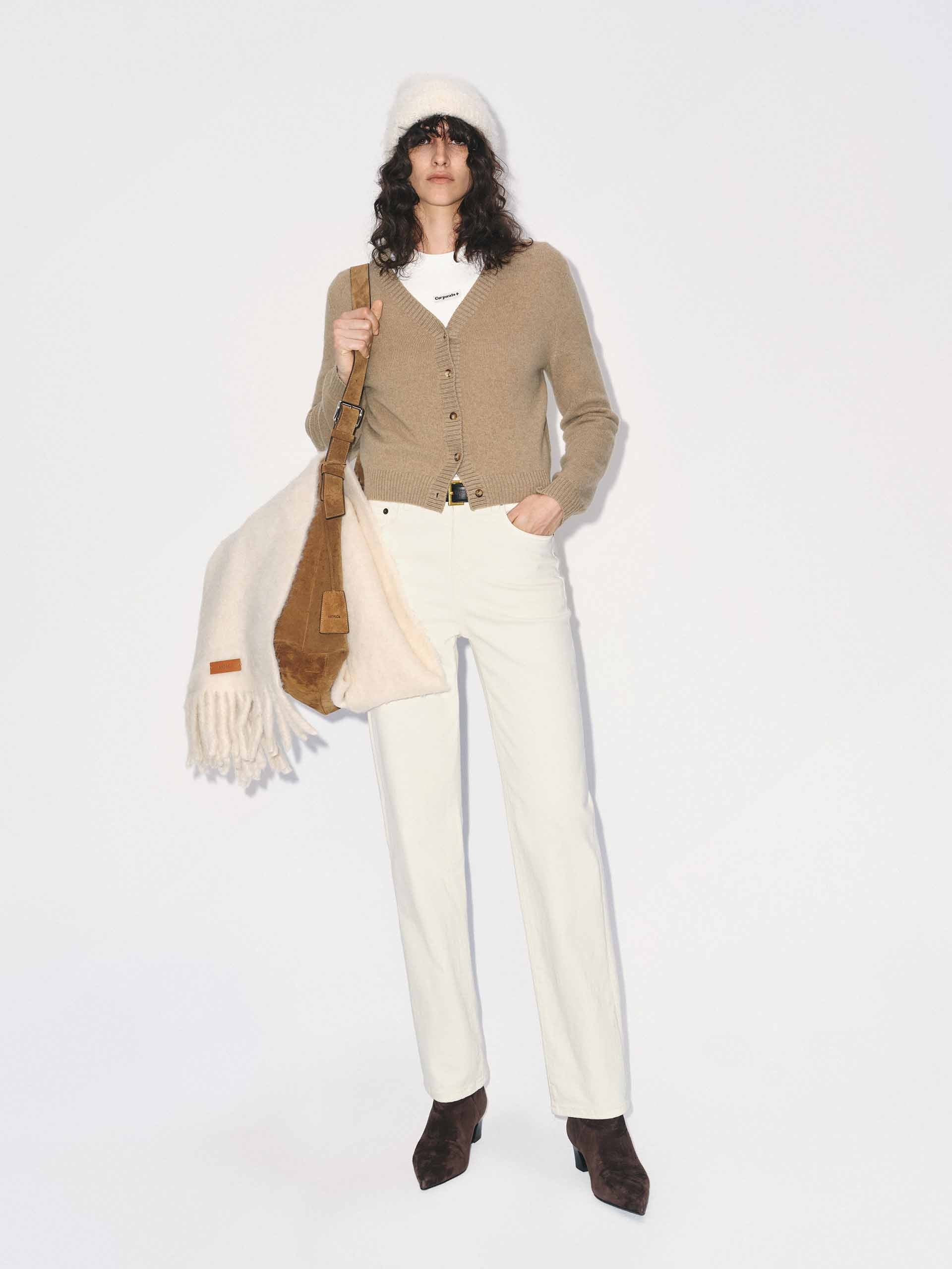 White Tapered Ankle Jeans