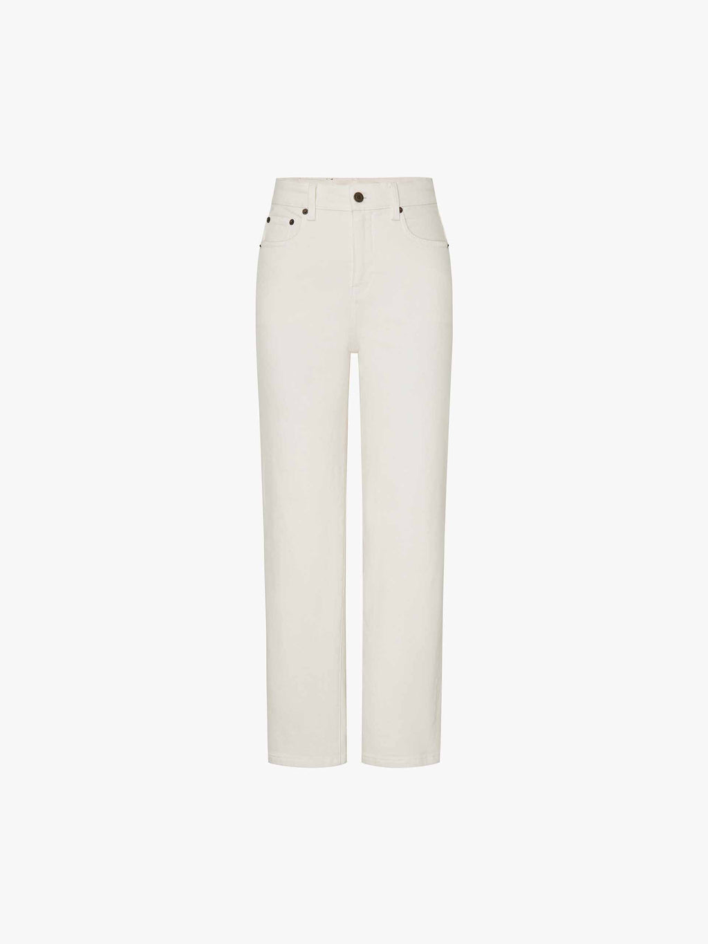 White Tapered Ankle Jeans