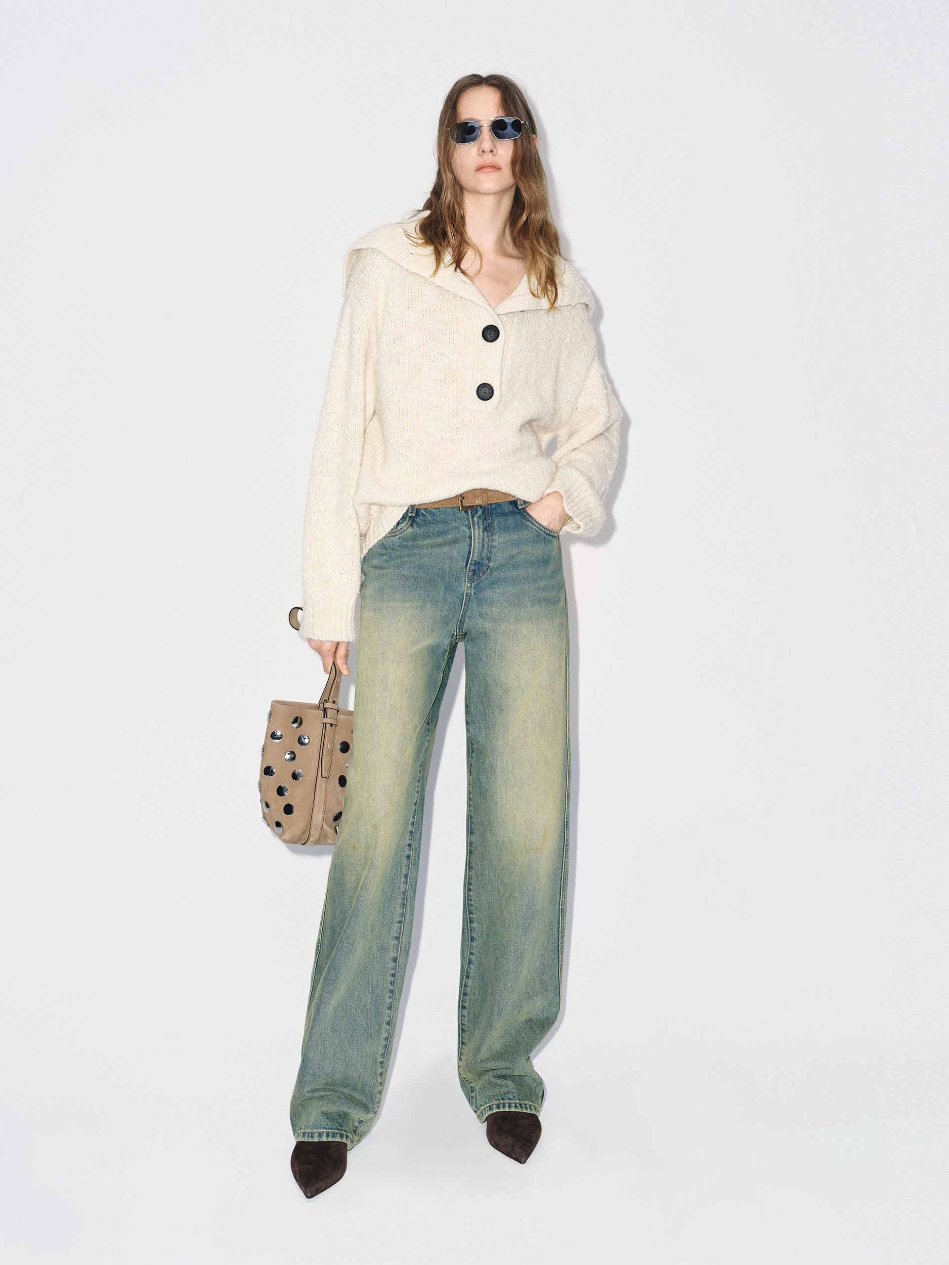 Cotton Faded Distressed Jeans