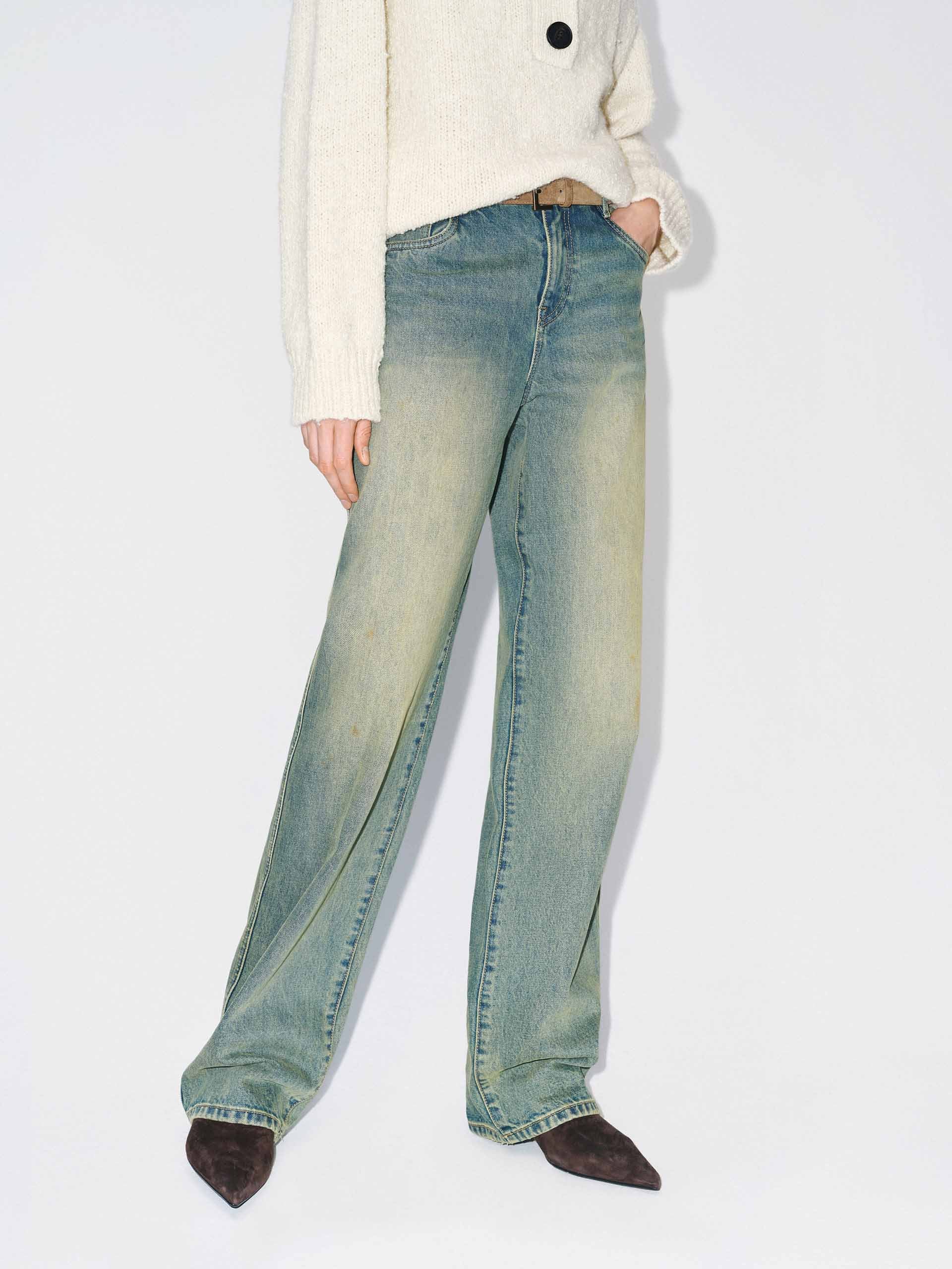 Cotton Faded Distressed Jeans