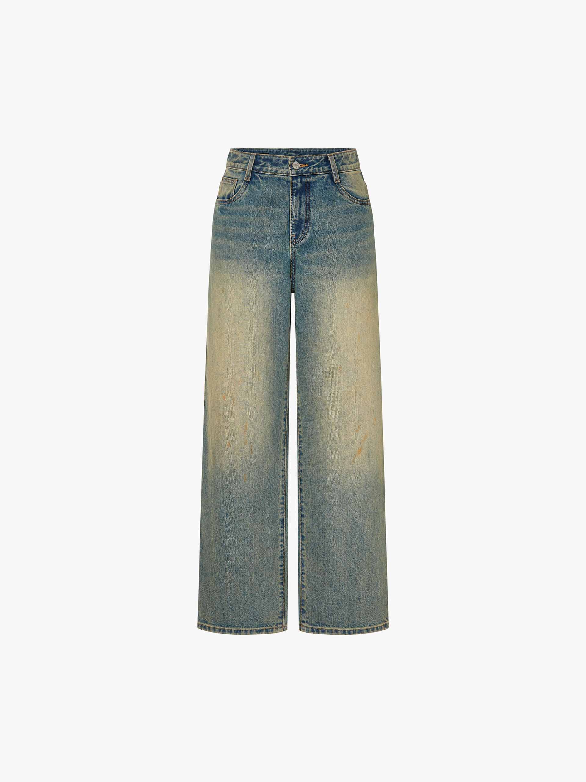Cotton Faded Distressed Jeans