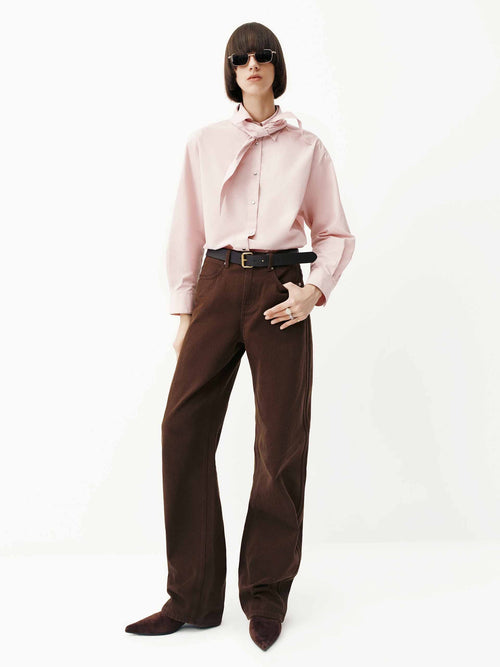 Barrel Leg Brown Jeans