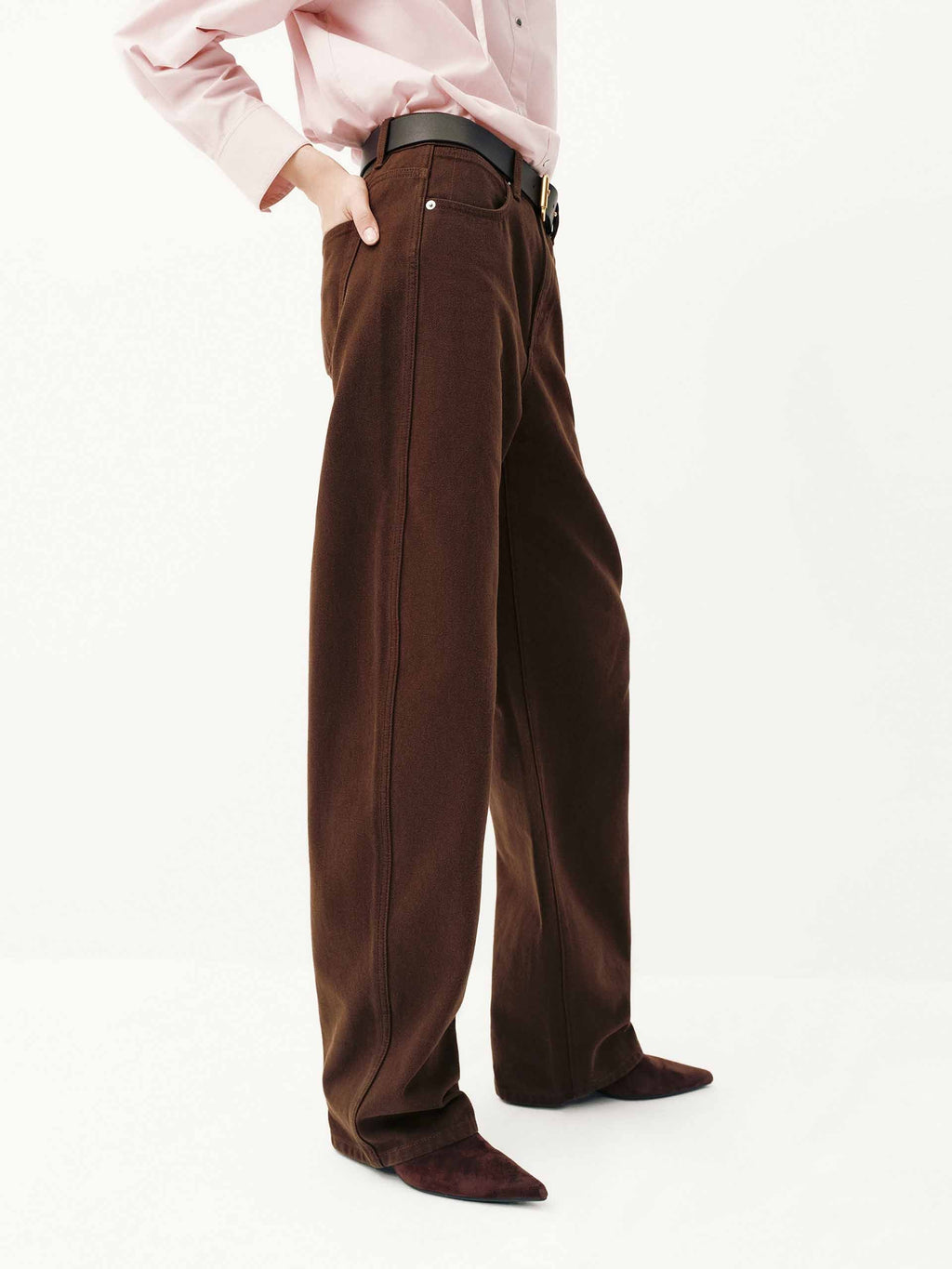Barrel Leg Brown Jeans