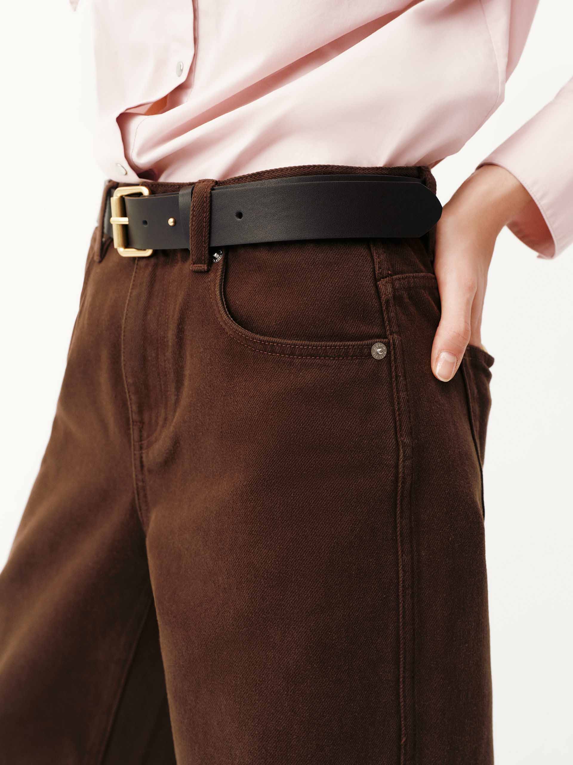 Barrel Leg Brown Jeans