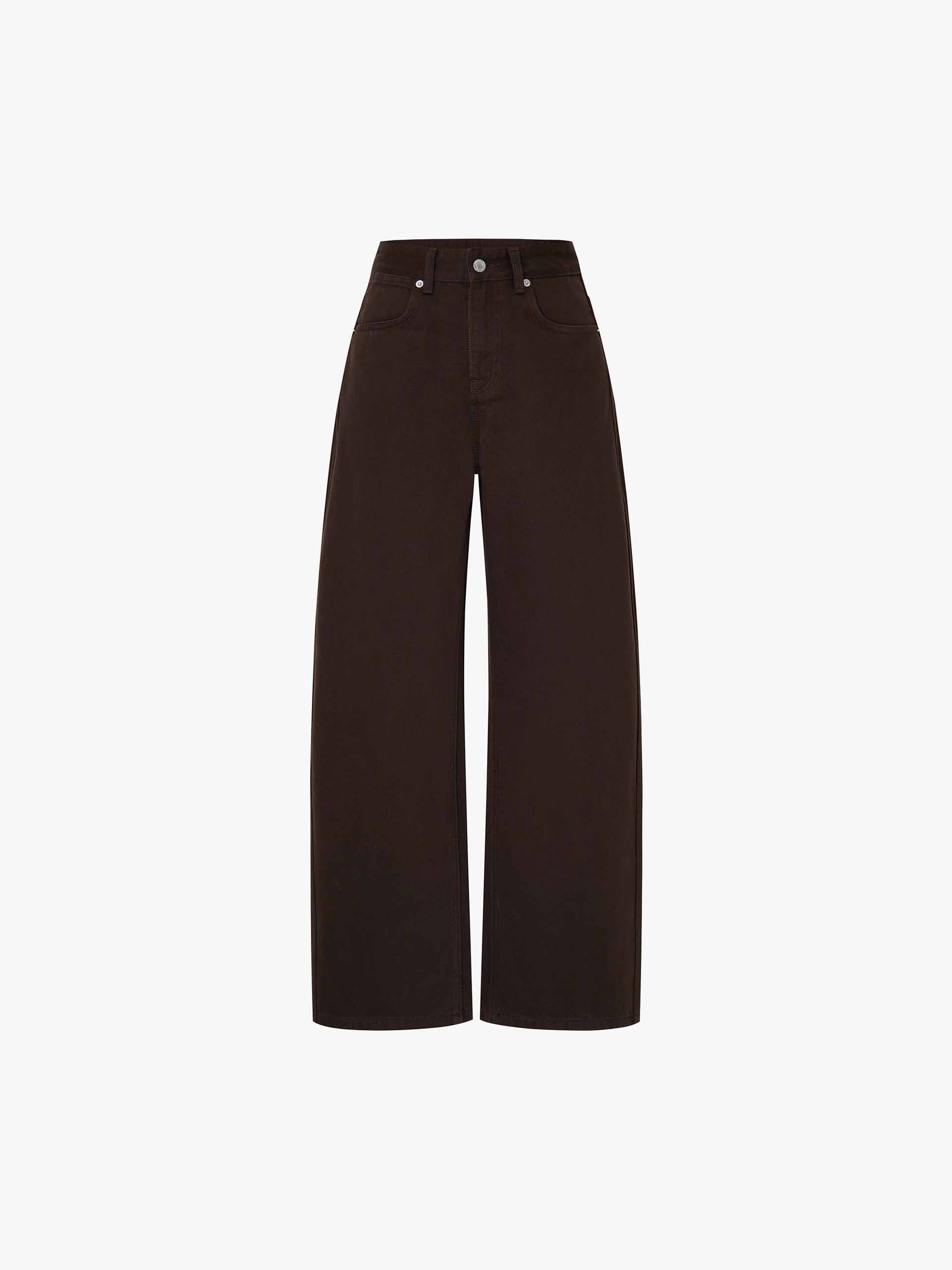 Barrel Leg Brown Jeans