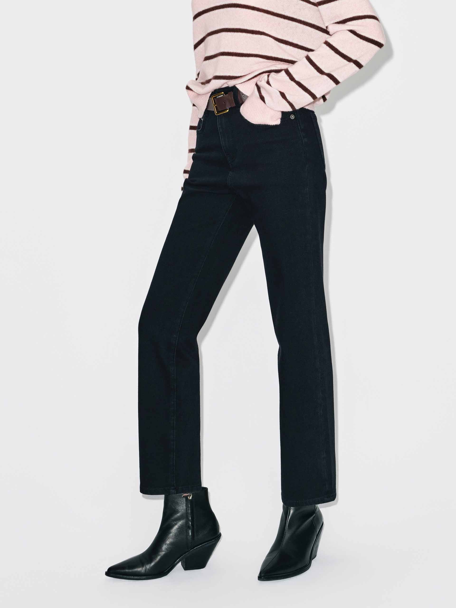 Black Tapered Ankle Jeans