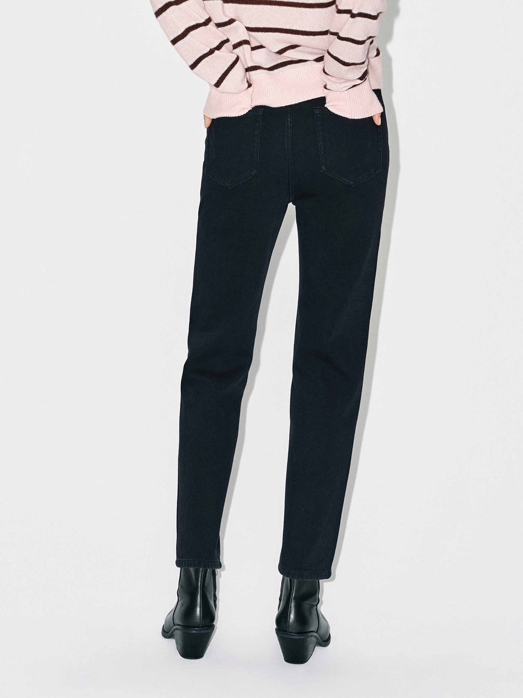 Black Tapered Ankle Jeans