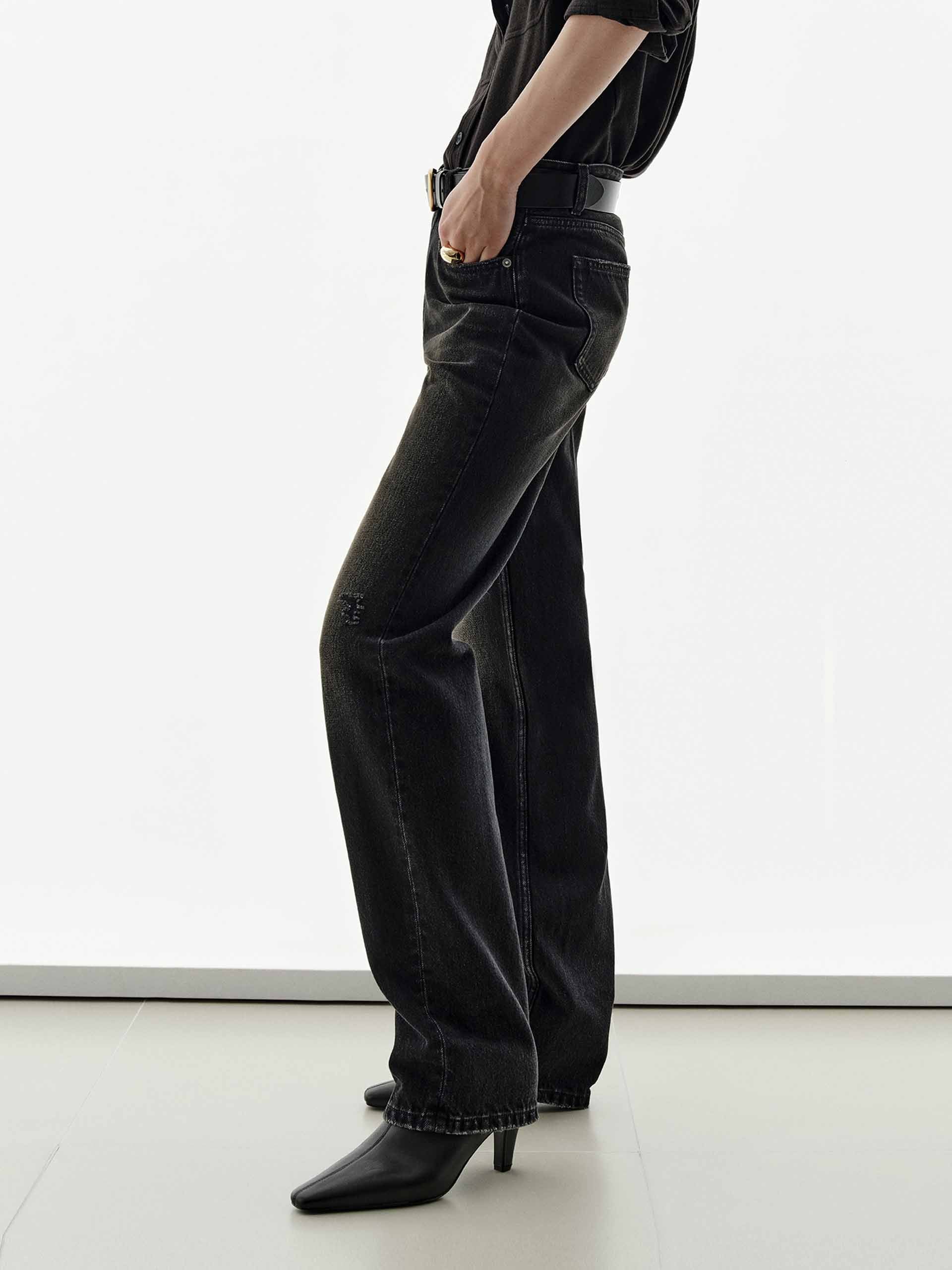 Whisker Effect Ripped Jeans