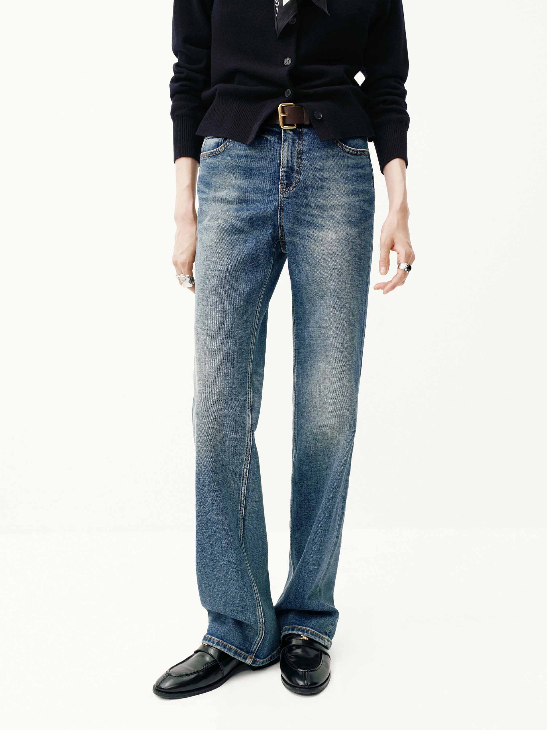 Cotton Blend Blue Jeans