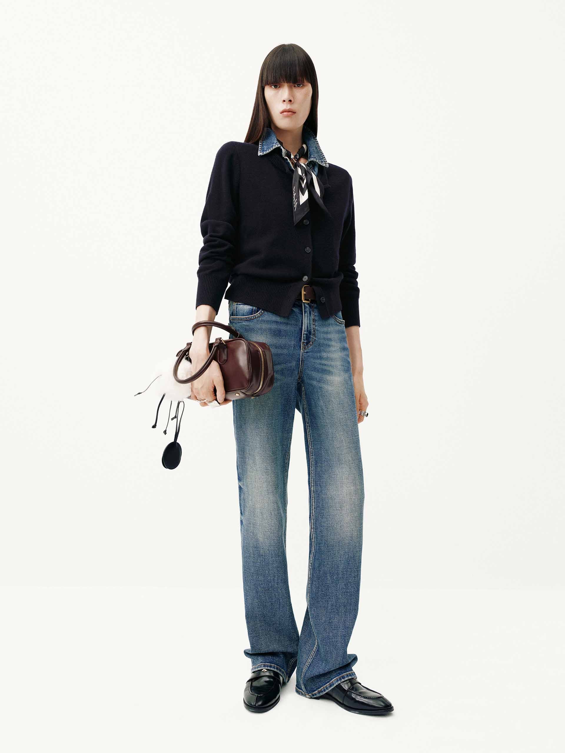 Cotton Blend Blue Jeans