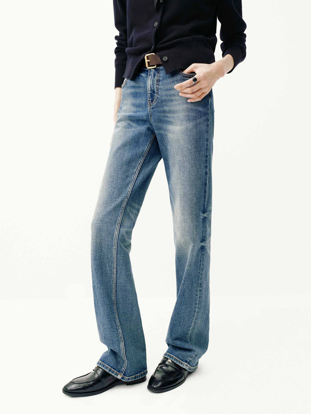 Cotton Blend Blue Jeans