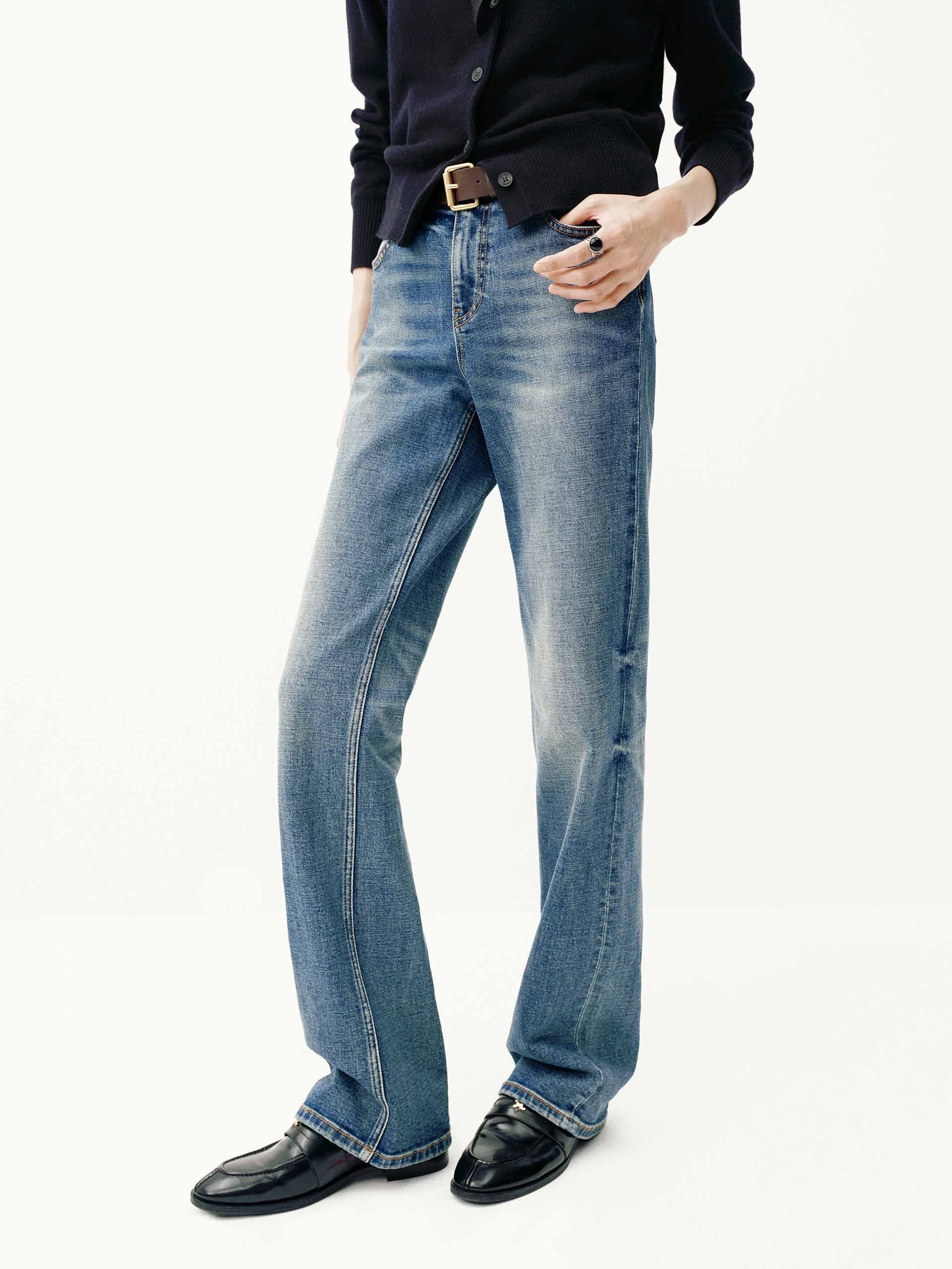 Cotton Blend Blue Jeans