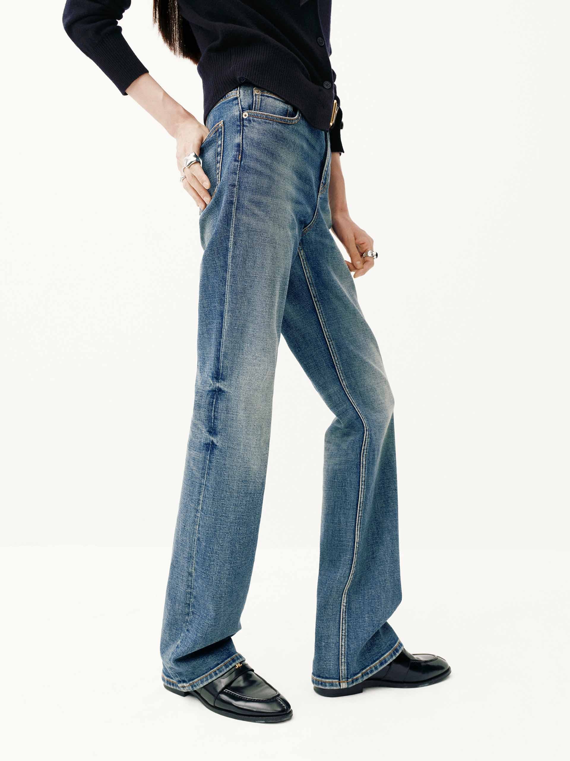 Cotton Blend Blue Jeans
