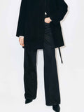 Black Rhinestone Straight Jeans