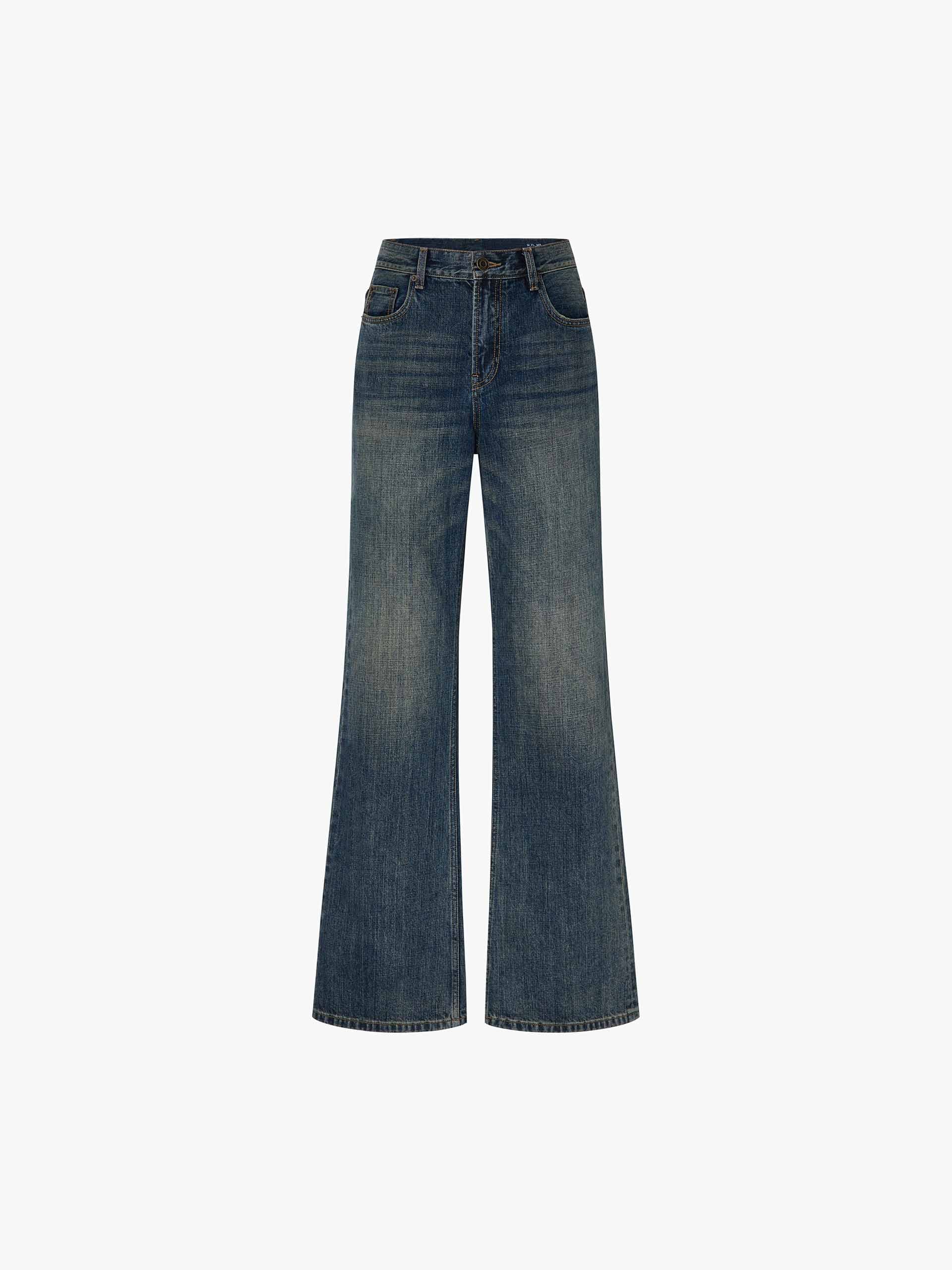 Cotton Wash Flared Jeans