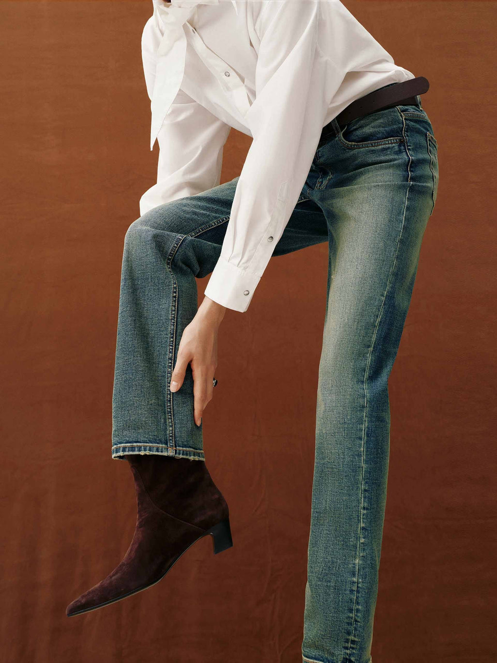 Distressed Tapered Jeans