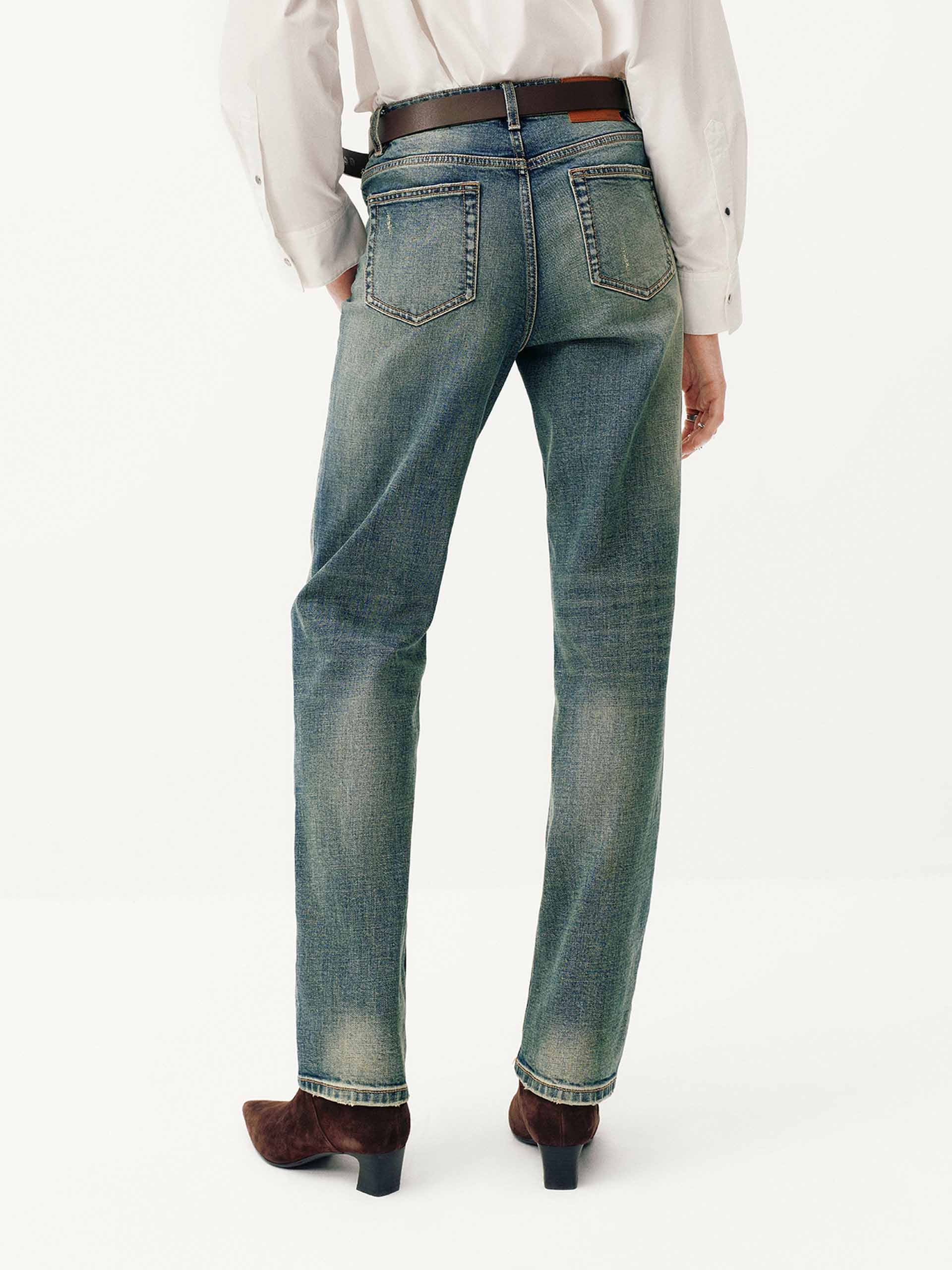 Distressed Tapered Jeans